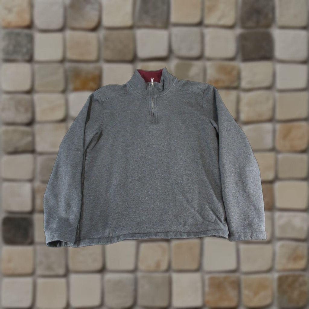 Bonobos VINTAGE Bonobos Sweater Mens Small Gray Cotton Quarter Zip Pullover Mock Neck Knit 90s Mens Size US S / EU 44-46 / 1 - 1 Thumbnail