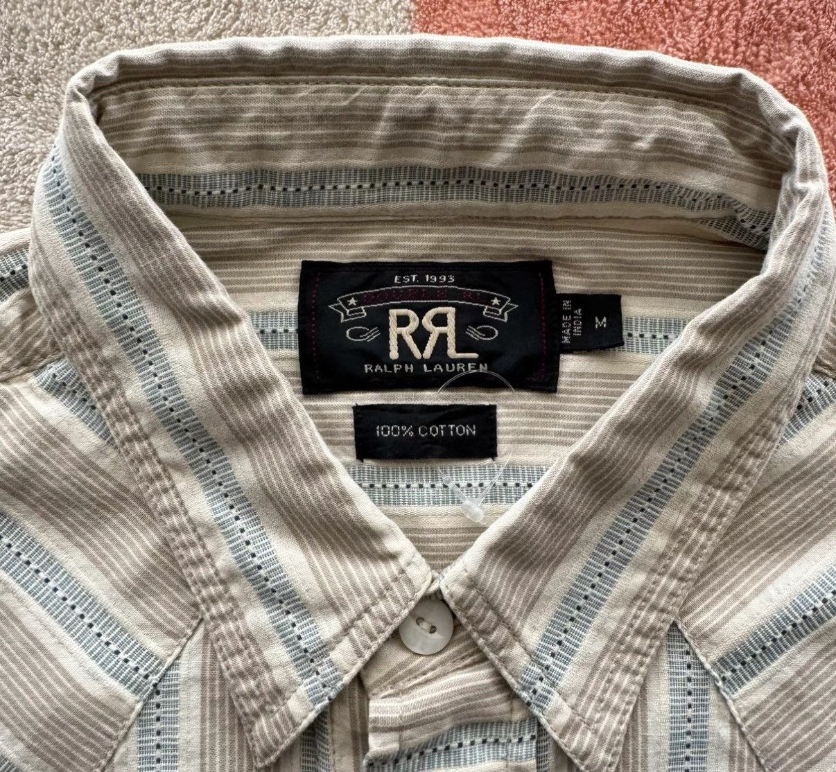 RRL Ralph Lauren RRL Ralph Lauren Double RL Striped Western Shirt K22 Size US M / EU 48-50 / 2 - 3 Thumbnail