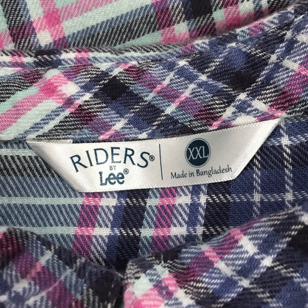 Lee Riders by Lee Plaid Collared Long Sleeve Flannel Top XXL Size XXL / US 16-18 / IT 52-54 - 3 Thumbnail
