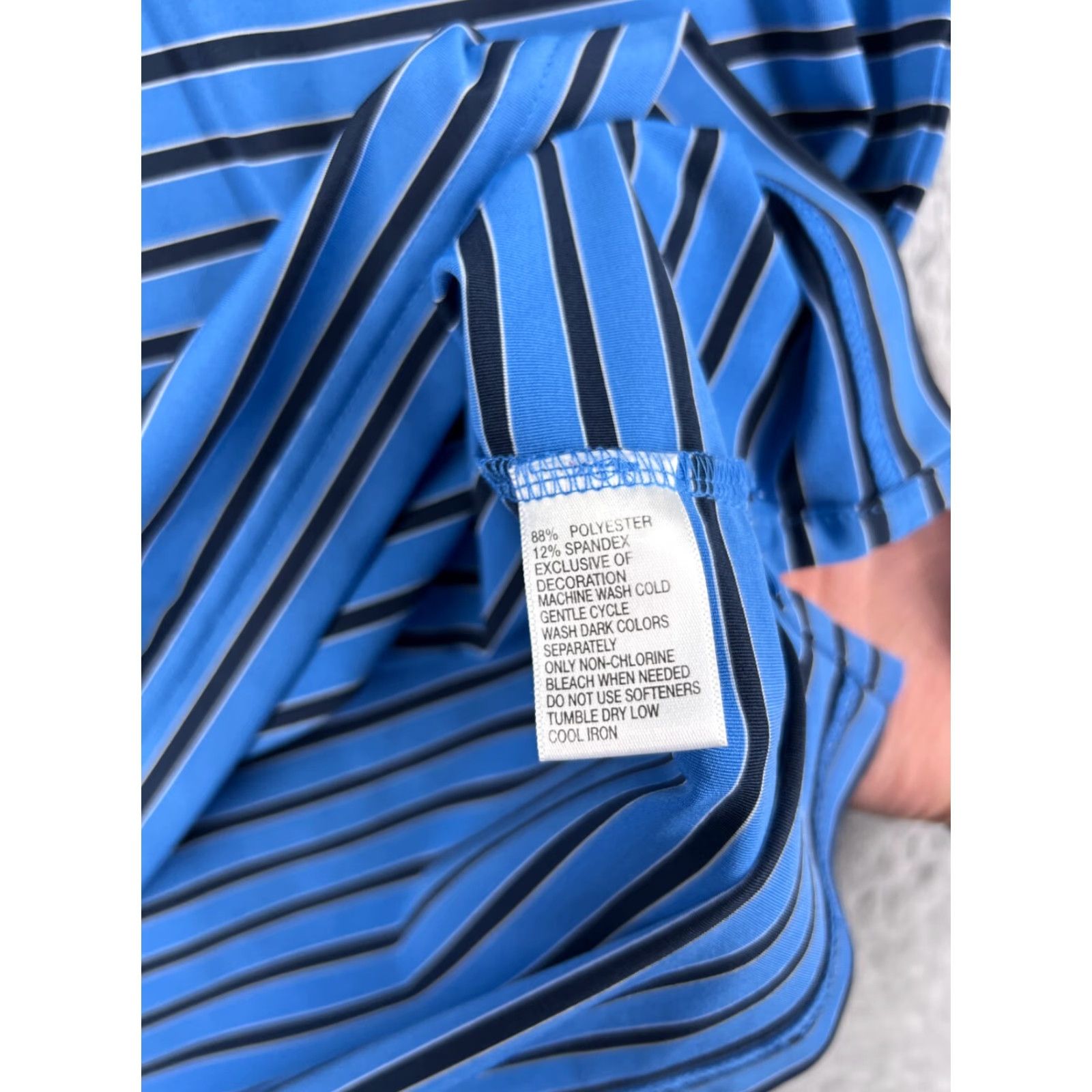 Vintage Greg Norman Polo Shirt Mens XL Blue Striped Golf Polyester Polo Shirt Golf Size US XL / EU 56 / 4 - 4 Thumbnail