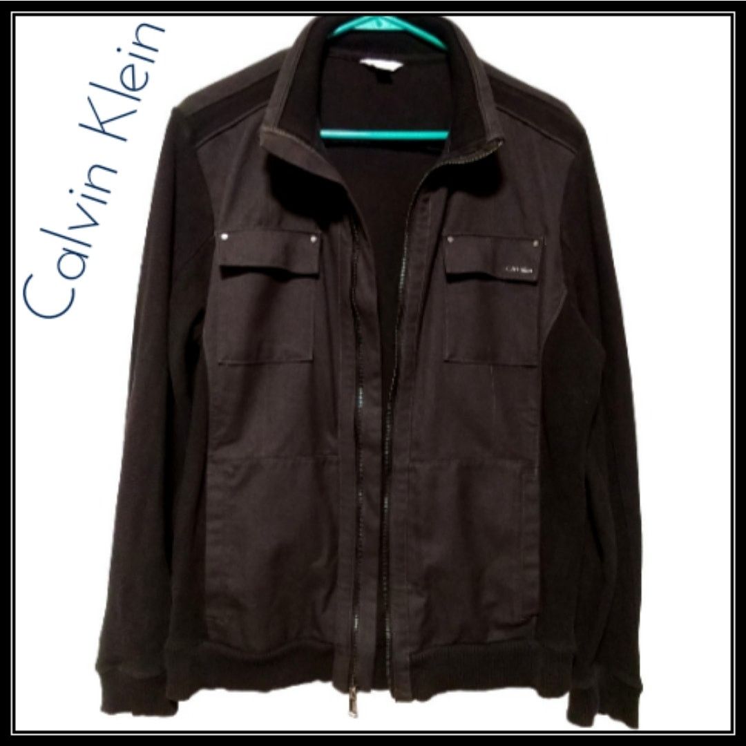 Calvin Klein Men's CALVIN KLEIN Zip Up Sweater Jacket Bomber Military Med Size US M / EU 48-50 / 2 - 1 Thumbnail