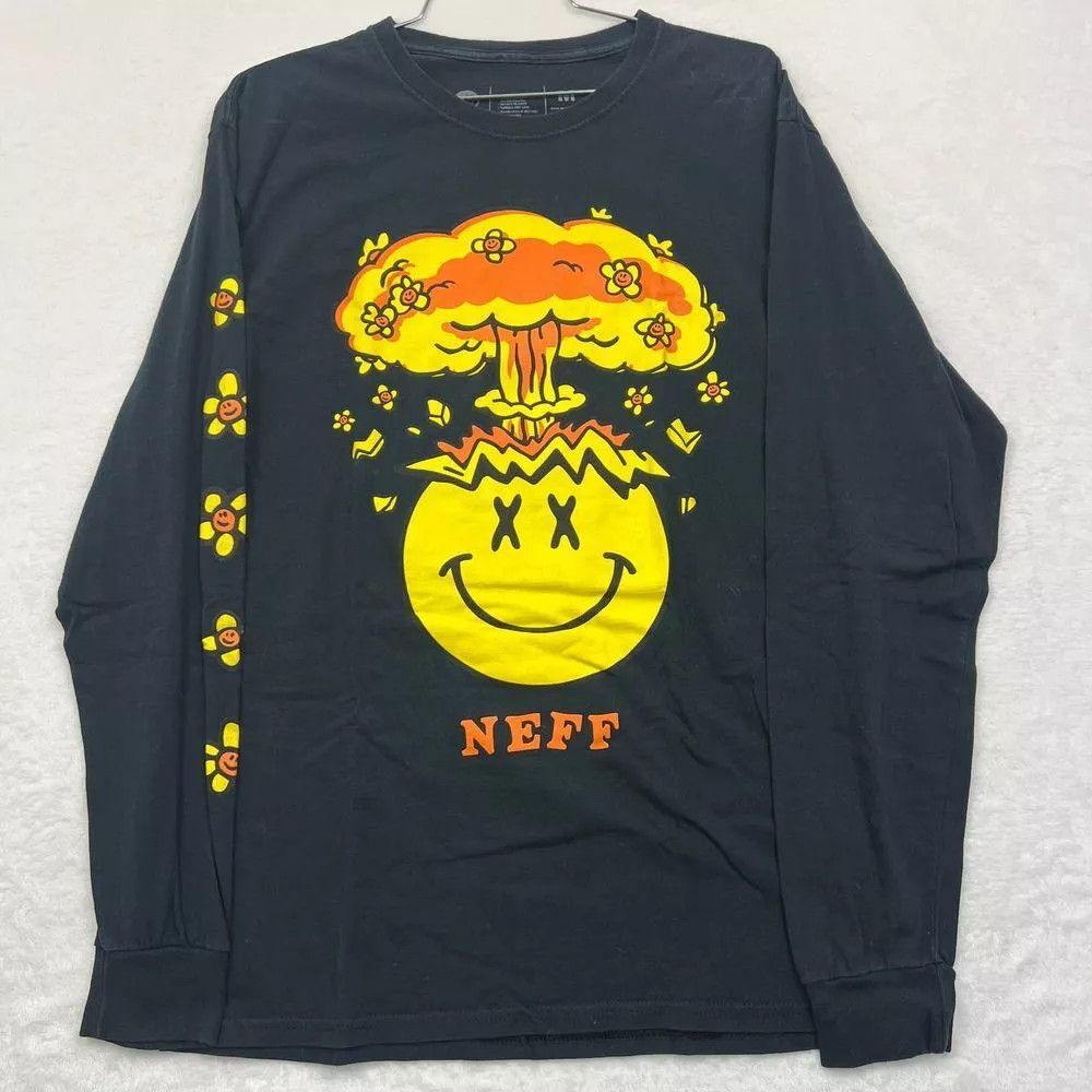 NEFF Neff Shirt Men S-M Nuclear Explosion Smiley Face Cotton Size US M / EU 48-50 / 2 - 1 Thumbnail