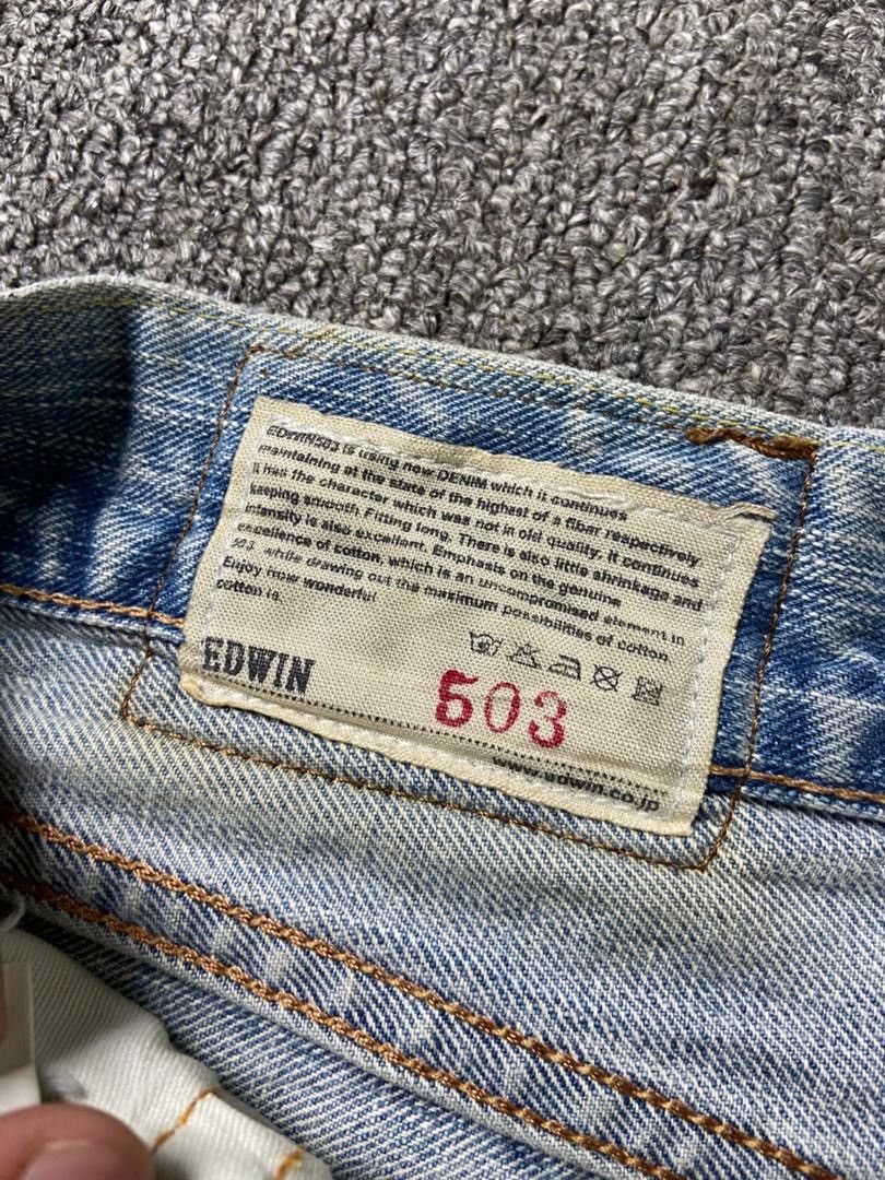 Edwin Vintage Edwin 503 Distressed Ripped Short Jeans (181) Size US 33 - 2 Thumbnail