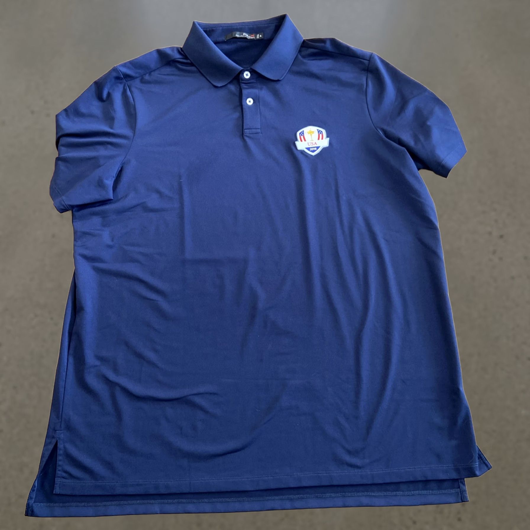 RLX Ralph Lauren RLX Ralph Lauren Polo Shirt Logo Golf Wicking 2016 Ryder Cup USA Hazeltine Blue XL Men Polo Shirt Black? Size US XL / EU 56 / 4 - 1 Thumbnail