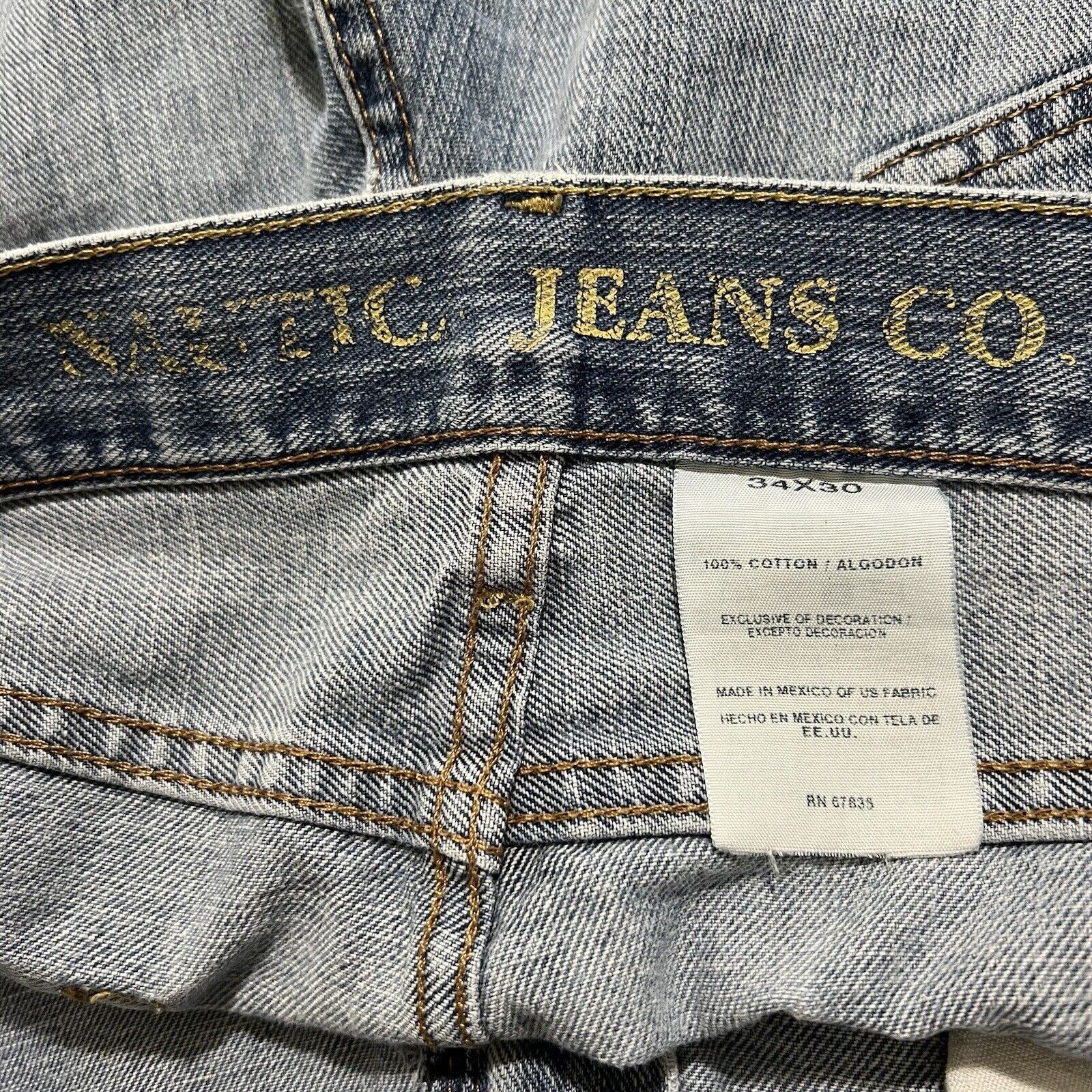 Nautica Nautica 34x30 Straight Leg Jeans Light Blue Denim Cotton Size US 34 / EU 50 - 4 Thumbnail