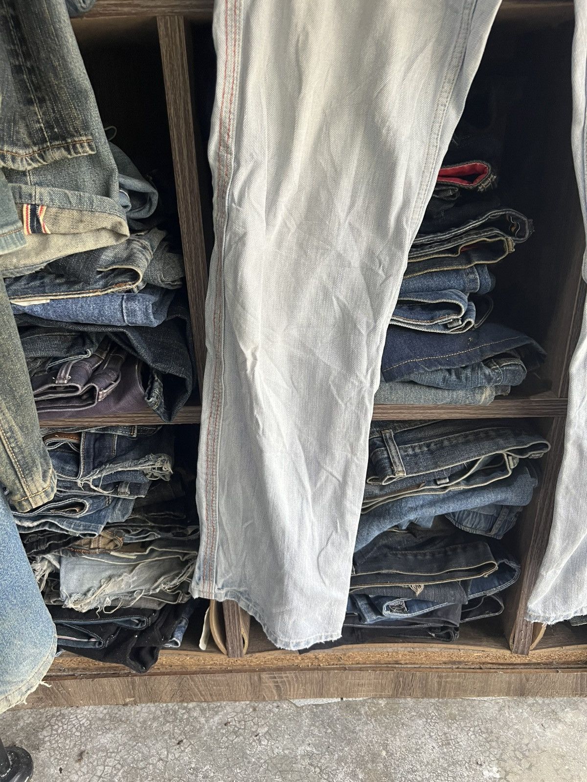 Other 🔥Vintage Cube Sugar Buckle Distressed Denim Size US 29 - 4 Thumbnail