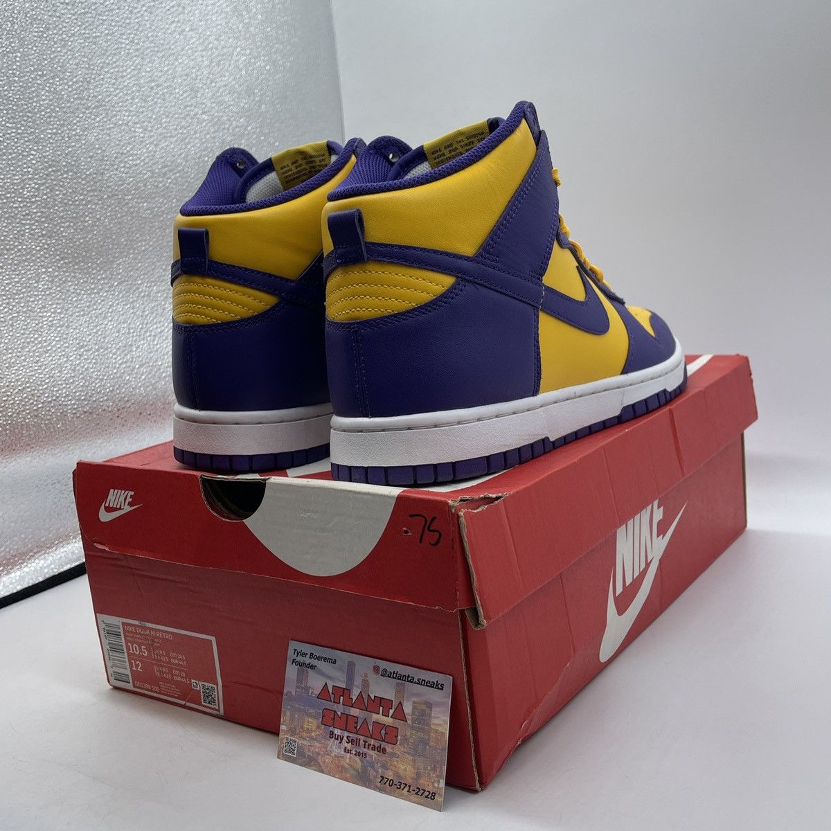 Nike Dunk high lakers Size US 10.5 / EU 43-44 - 5 Thumbnail