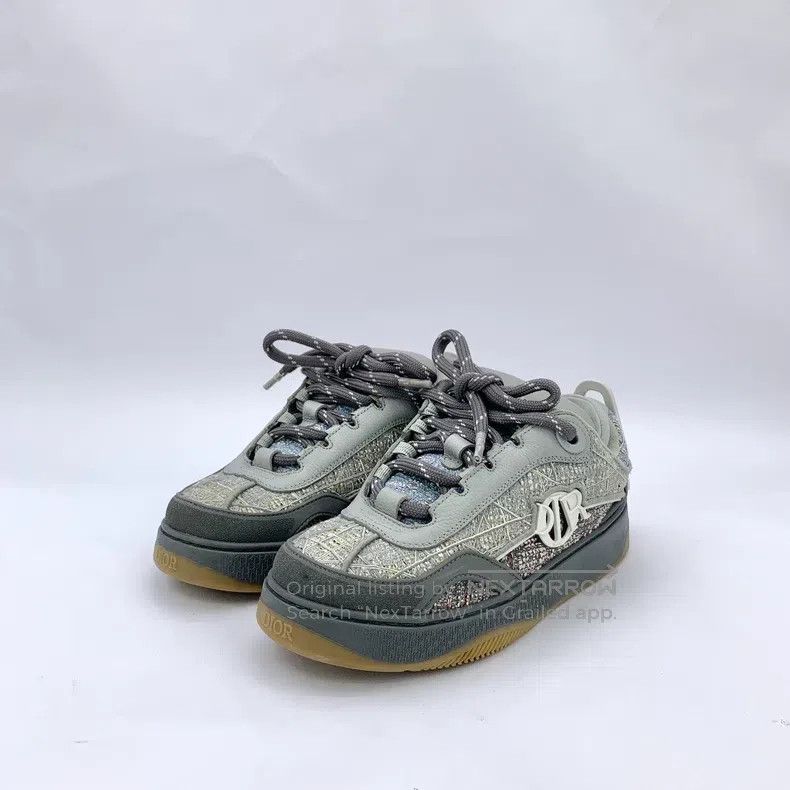 Dior Dior Gray logo logo round toe lace-on thick-soled casual s Size US 8.5 / IT 38.5 - 1 Thumbnail