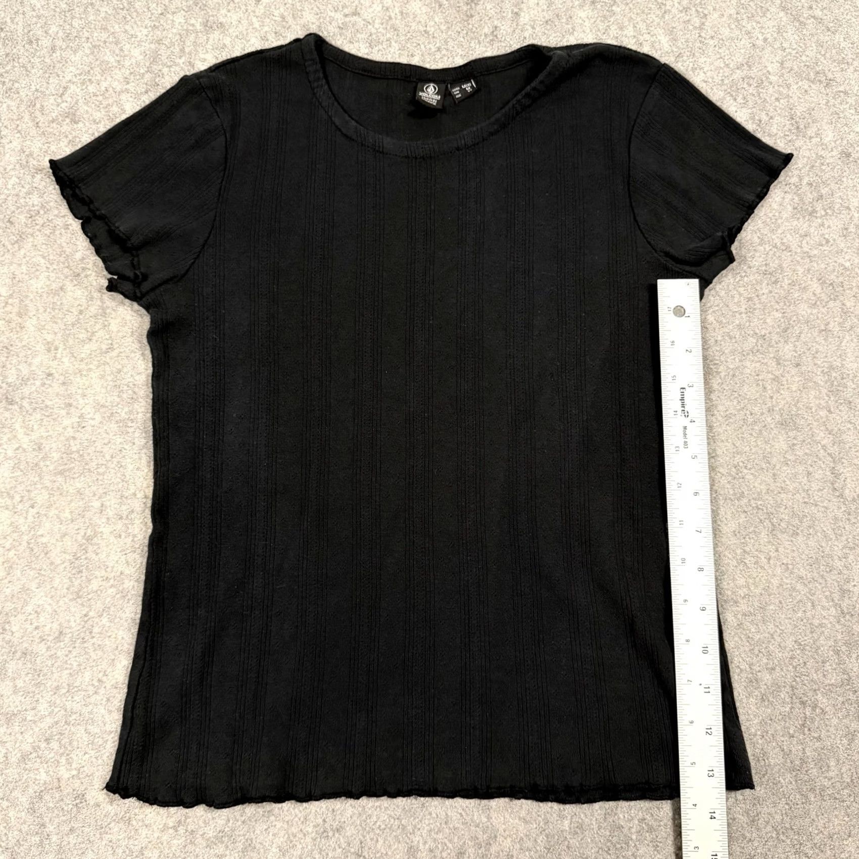Volcom Volcom T-Shirt Short Sleeve Black Women's Size M 8 Ribbed Edges 100% Cotton Casual Shirt Modern 90s Style Women Size M / US 6-8 / IT 42-44 - 6 Thumbnail