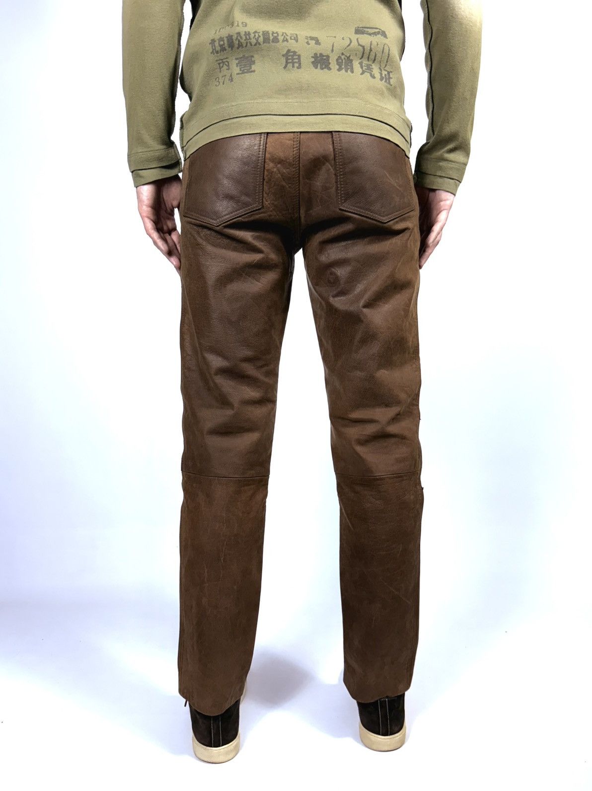 Genuine Leather Vintage 90s Stockerpoint Leather Biker Western Pants Size US 32 / EU 48 - 6 Thumbnail