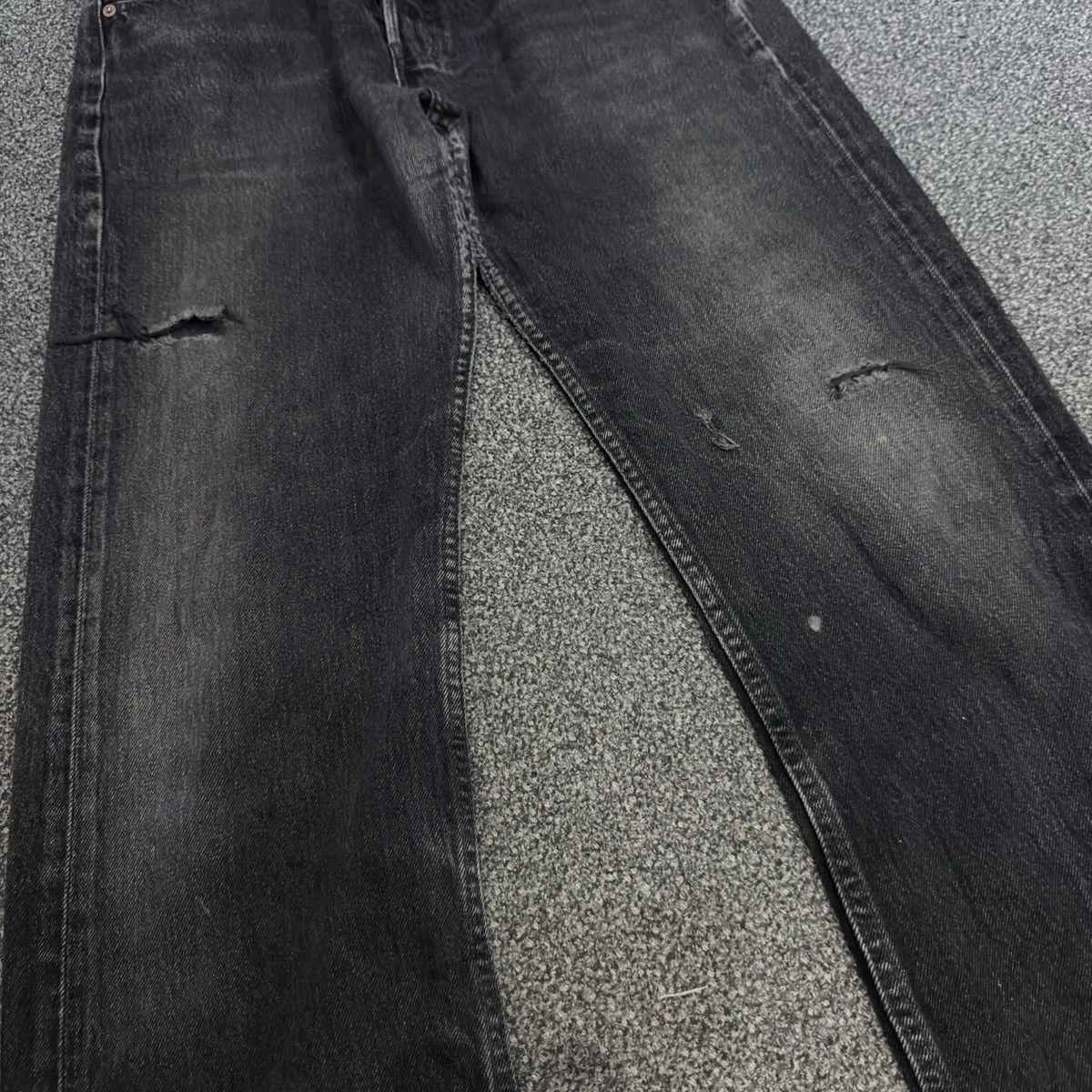 Le Grande Bleu (L.G.B.) Vintage 90s Y2K Levis 501 Black Sun Faded Denim HG LGB Style Size US 31 - 4 Thumbnail
