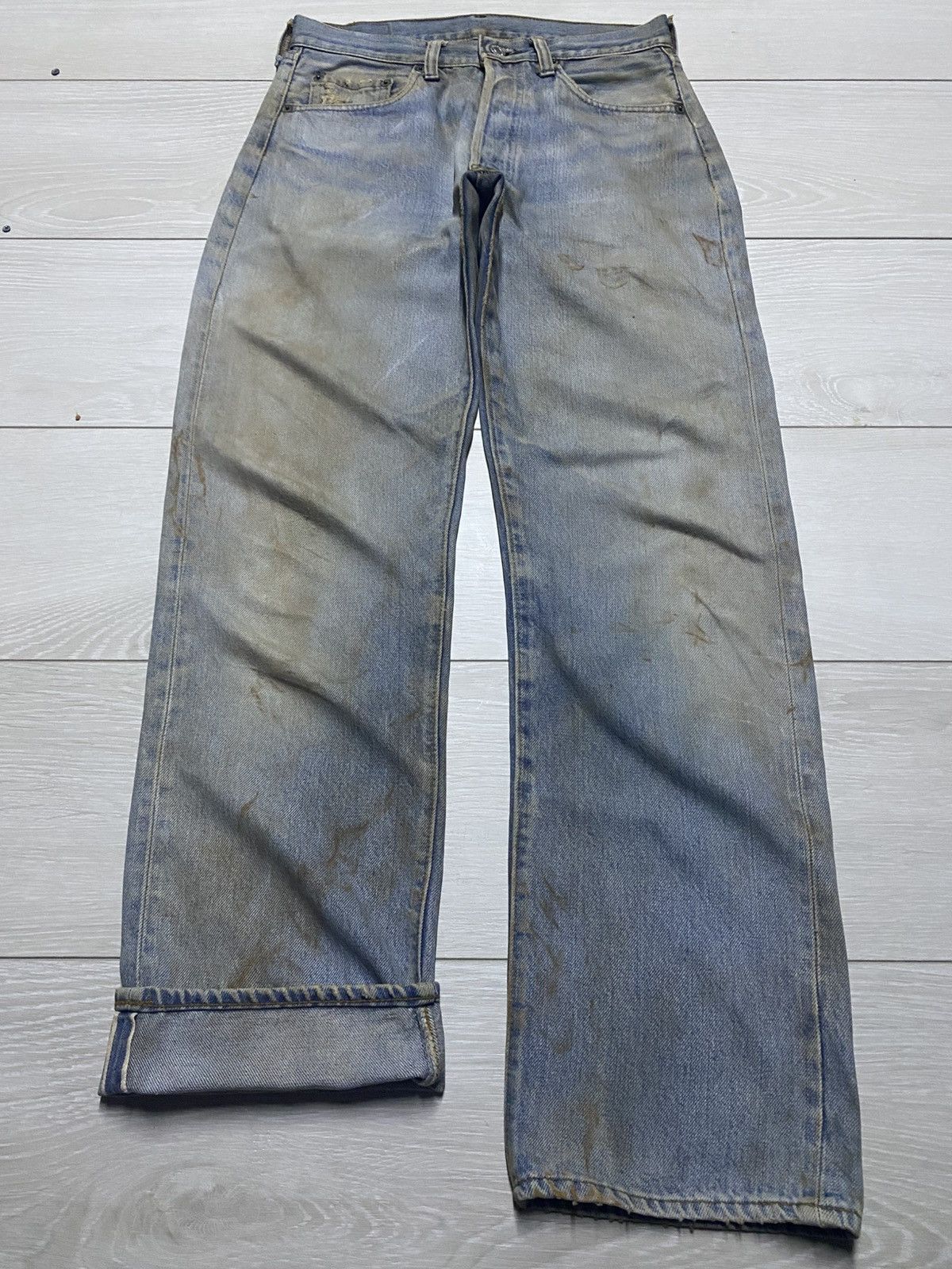 Levi's Levis 501 70s ButtonFly 6 Crazy Mud Wash Rusty Selvedge Size US 28 / EU 44 - 1 Thumbnail