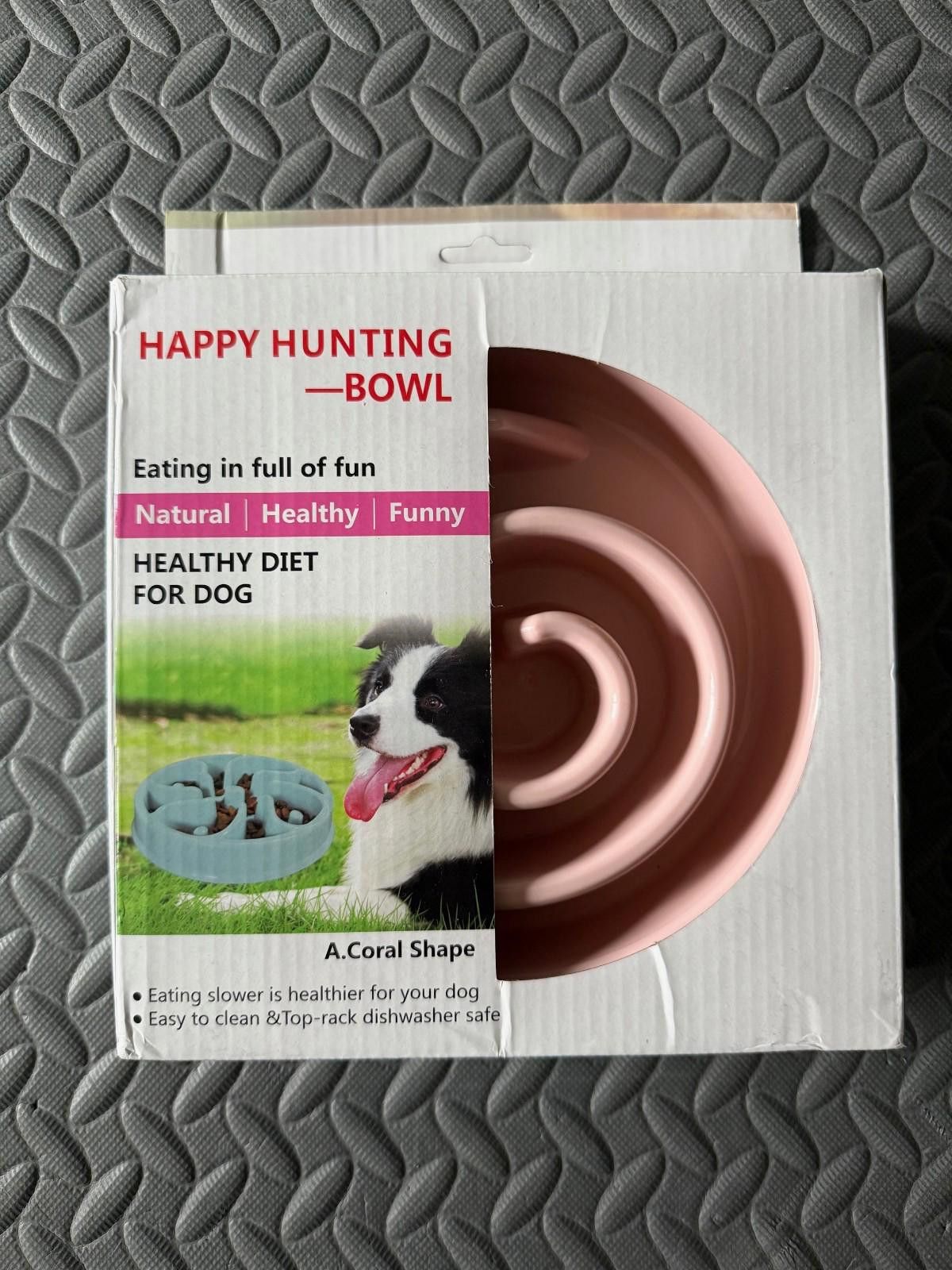 Other Happy Hunting Dog Bowl Pink Coral Shape Slow Speed Feeder Size ONE SIZE - 1 Thumbnail