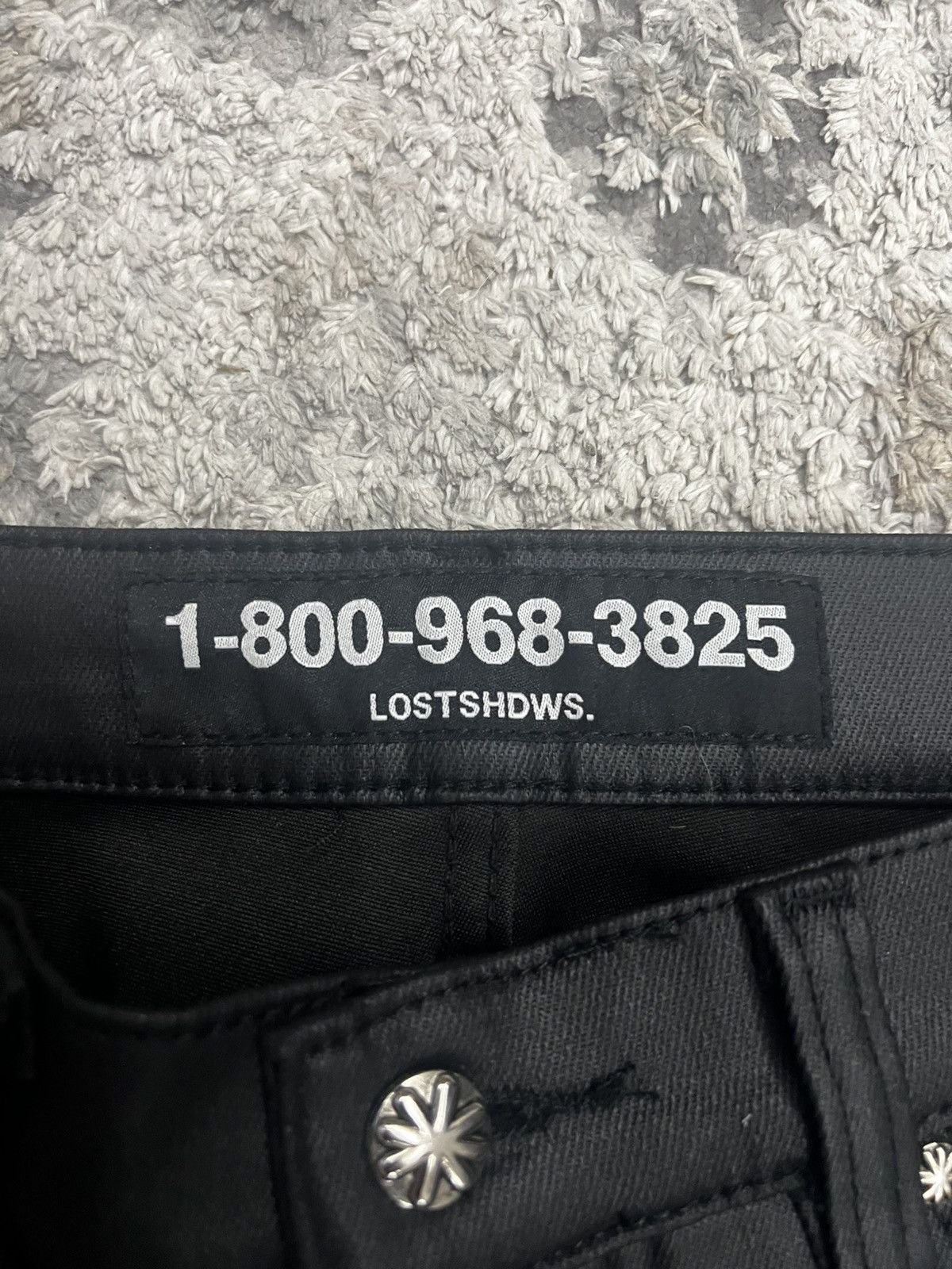 LOSTSHDWS LOSTSHDWS Pants Black Red Appliqué Design Size 30 Size US 30 / EU 46 - 3 Thumbnail