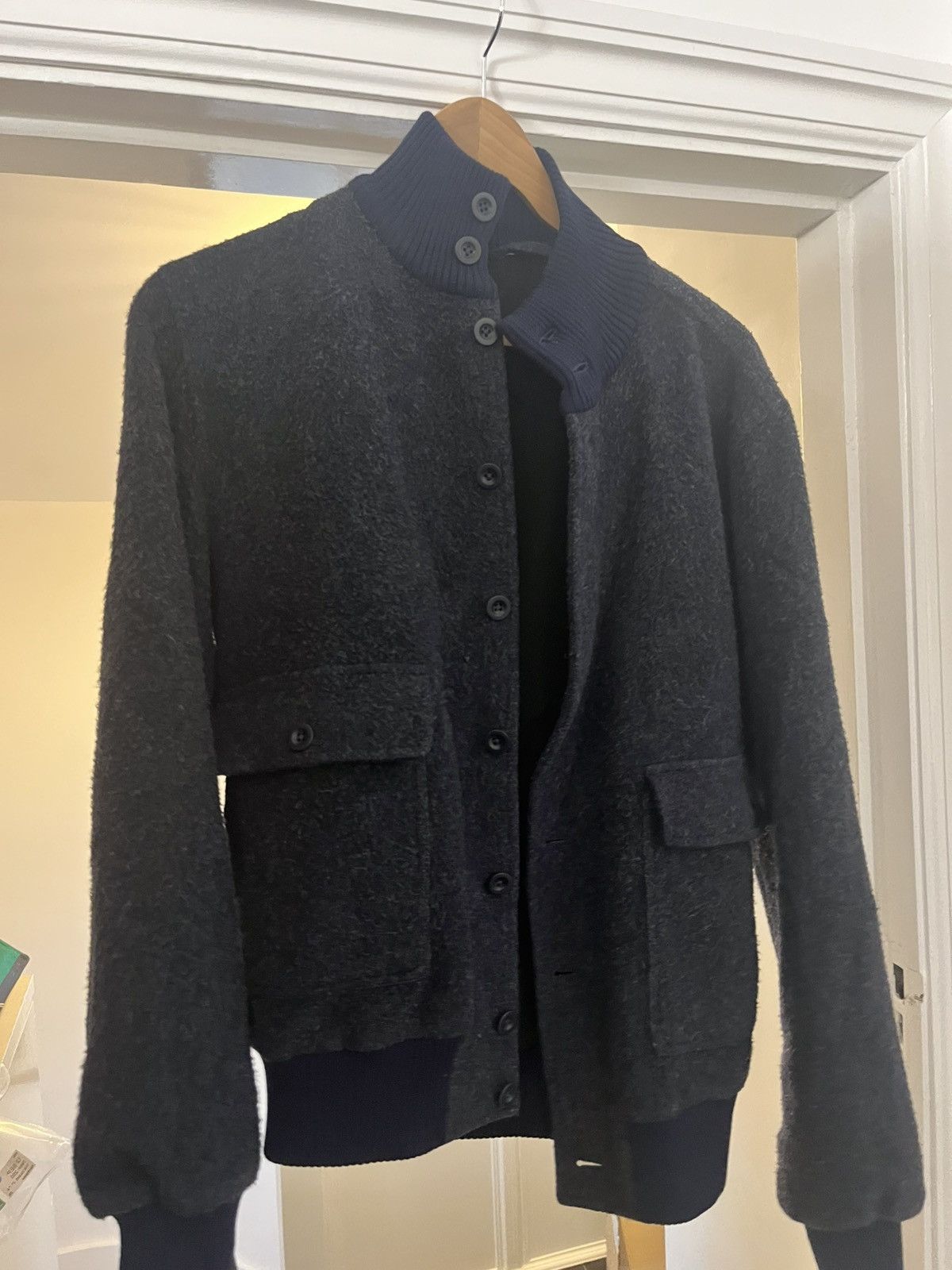 Valstar Valstar milano navy wool bomber jacket size it 48 / small Size US M / EU 48-50 / 2 - 1 Thumbnail