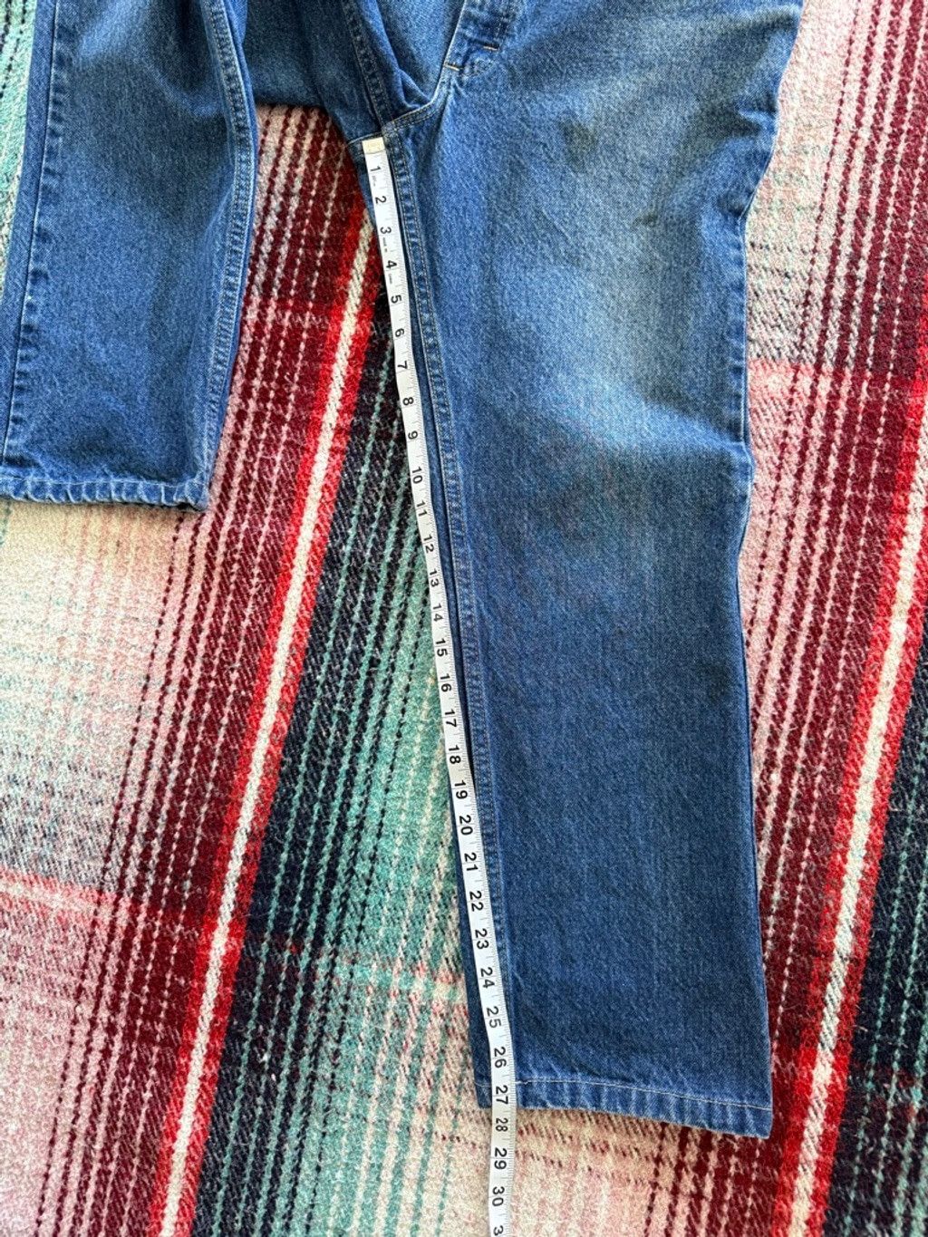 Lee × Vintage Vintage Lee Distressed Blue Regular Fit Straight Jeans 32x27 Size US 32 / EU 48 - 7 Thumbnail