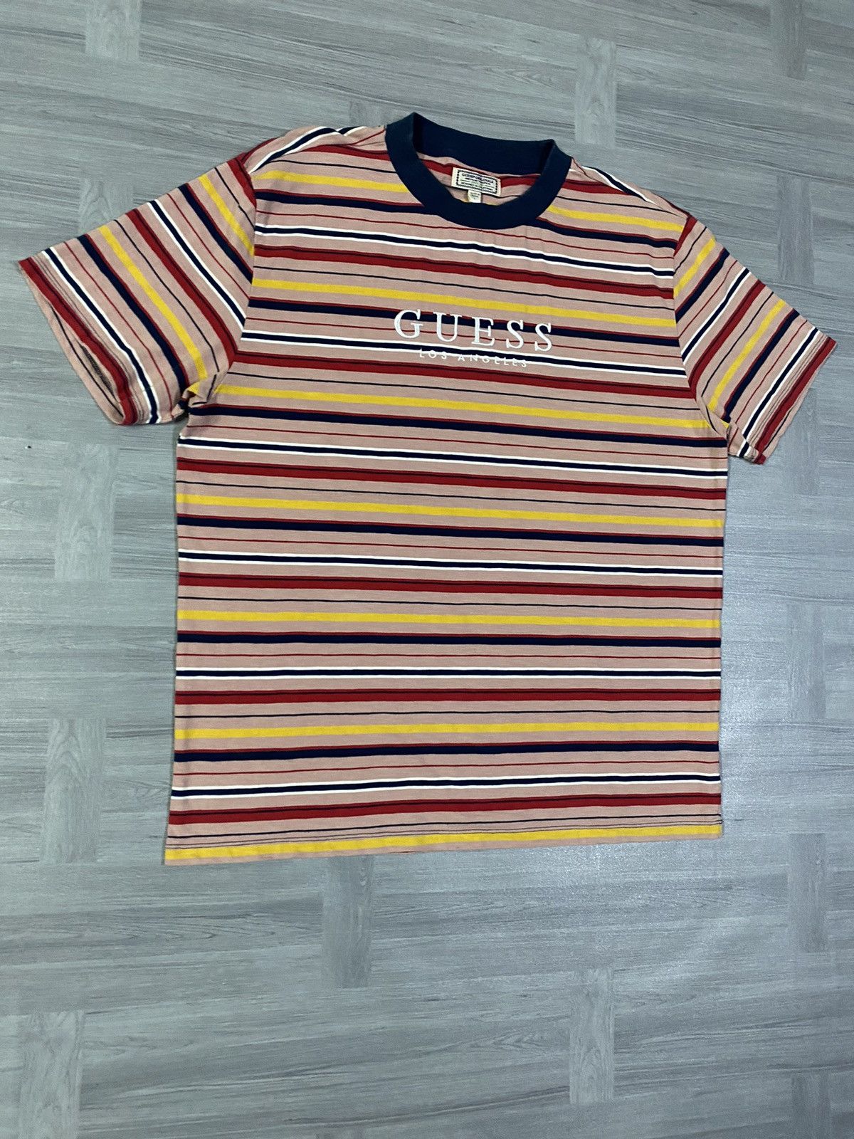 Guess Vintage Guess Los Angeles Striped Knit T-shirt Size US L / EU 52-54 / 3 - 3 Thumbnail