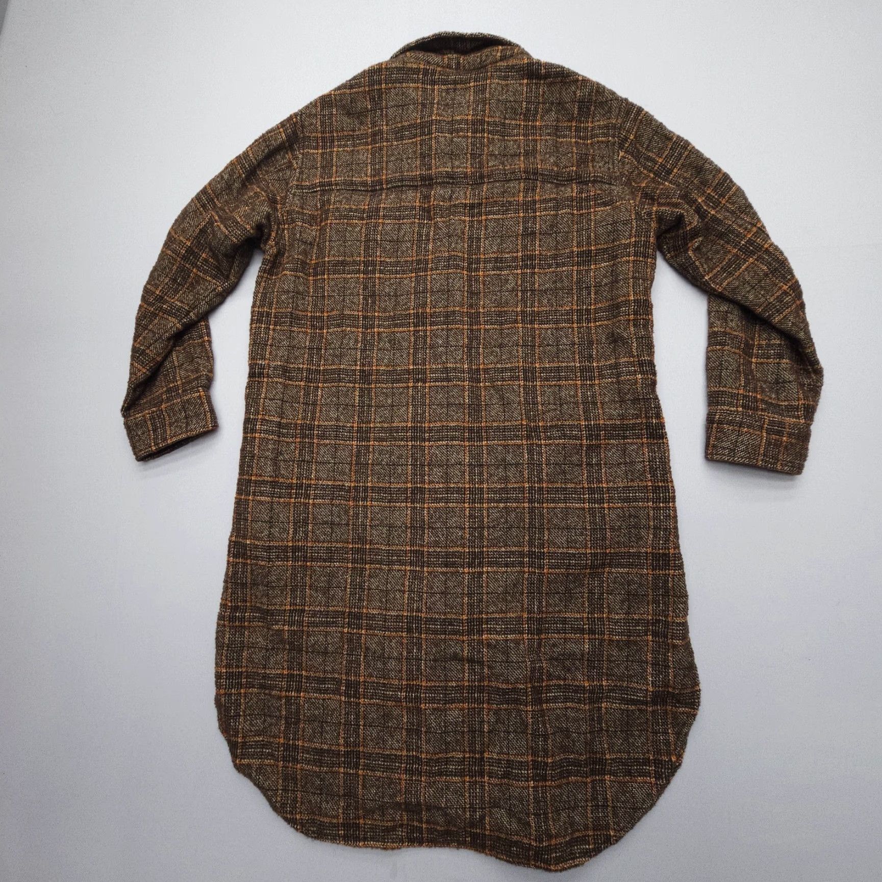 Frank & Eileen VINTAGE Frank & Eileen Gavin Wool Shirt Jacket Womens Small Plaid Oversized Lagenlook Adult Small Brown Polo Ecology? Size S / US 4 / IT 40 - 2 Thumbnail