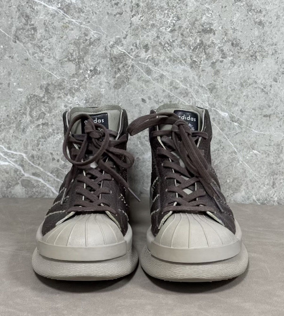 Rick Owens Rick Owens x Adidas Superstar Platform Sneakers Size US 7.5 / EU 40-41 - 2 Thumbnail