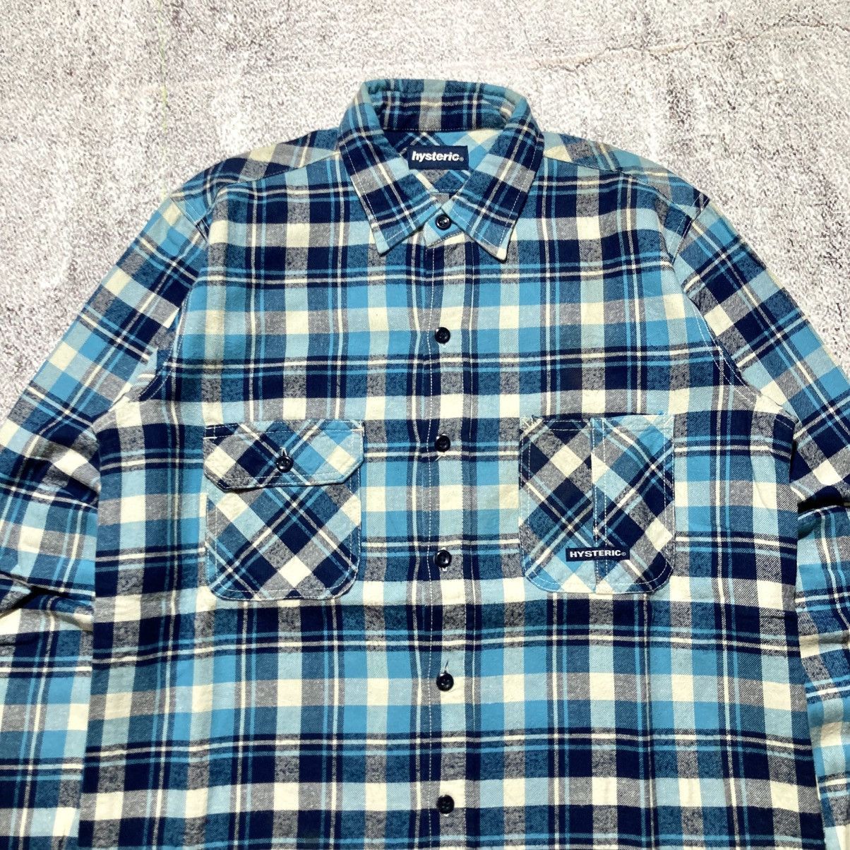Hysteric Glamour Vintage Hysteric Glamour Veterano Flanel Plaid Shirt Blue Size US L / EU 52-54 / 3 - 2 Thumbnail