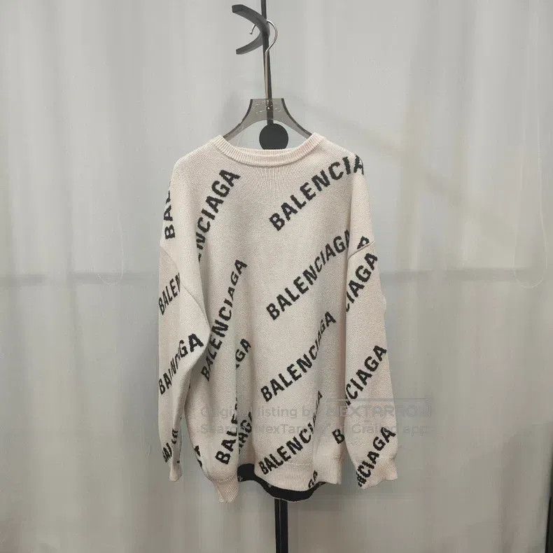 Balenciaga Balenciaga Cashmere Full Print Logo Long Sweater Size XS W Size US XS / EU 42 / 0 - 1 Thumbnail