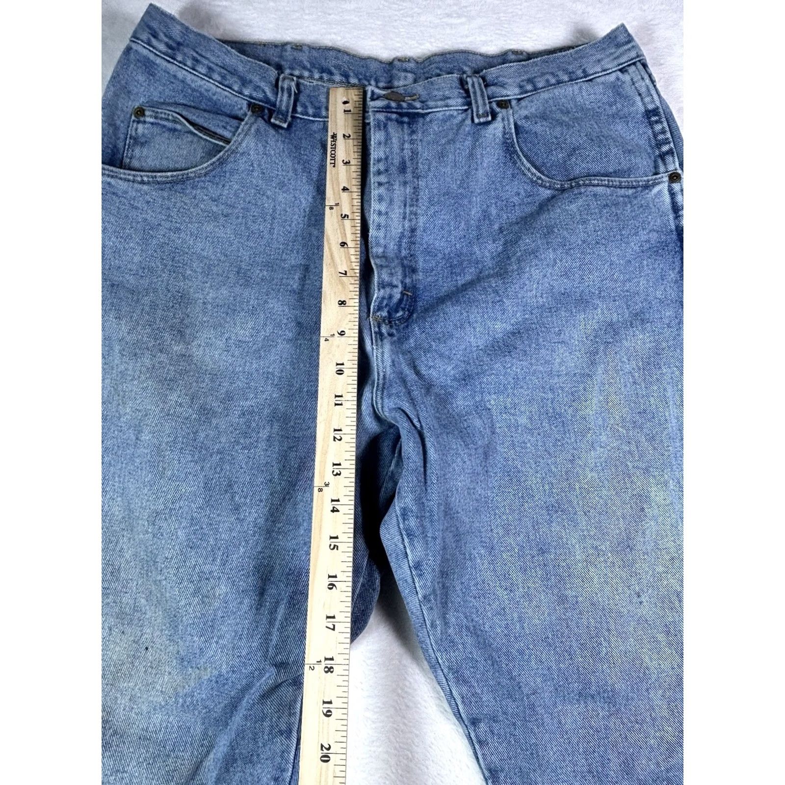 Wrangler Wrangler Jeans Men’s 38x32 Rugged Wear Blue Denim High Rise Regular Bootcut 5-Pocket Logo Cowboy Southwestern USA Mens Size US 38 / EU 54 - 3 Thumbnail