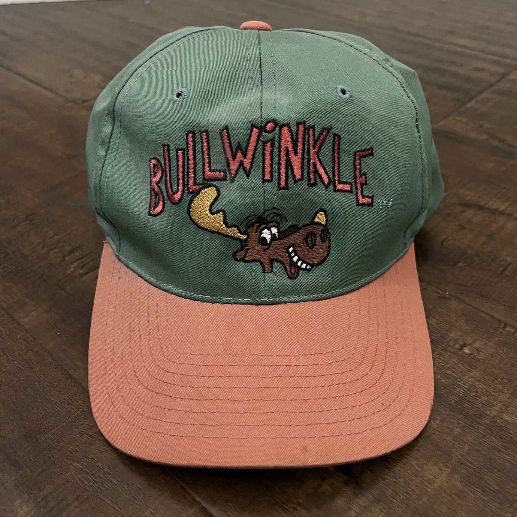 Vintage VINTAGE Annco 90s Cartoon Rocky & Bullwinkle Snapback Hat Men Adjustable Green Size ONE SIZE - 2 Thumbnail