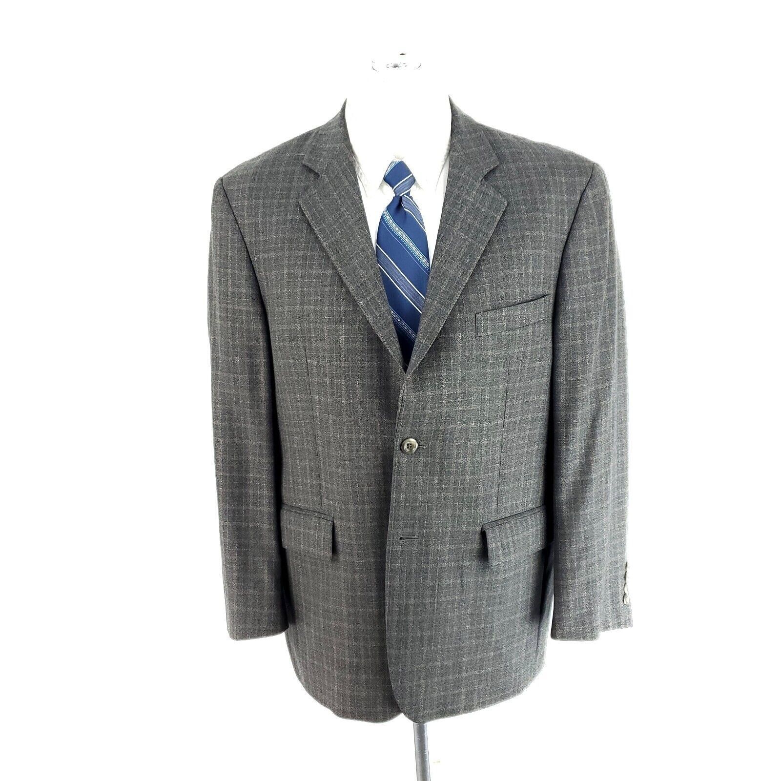 Pronto Uomo Pronto Uomo Wool 2 Button Sport Coat 40S Blue Beige W/ Brown Size 40S - 3 Thumbnail