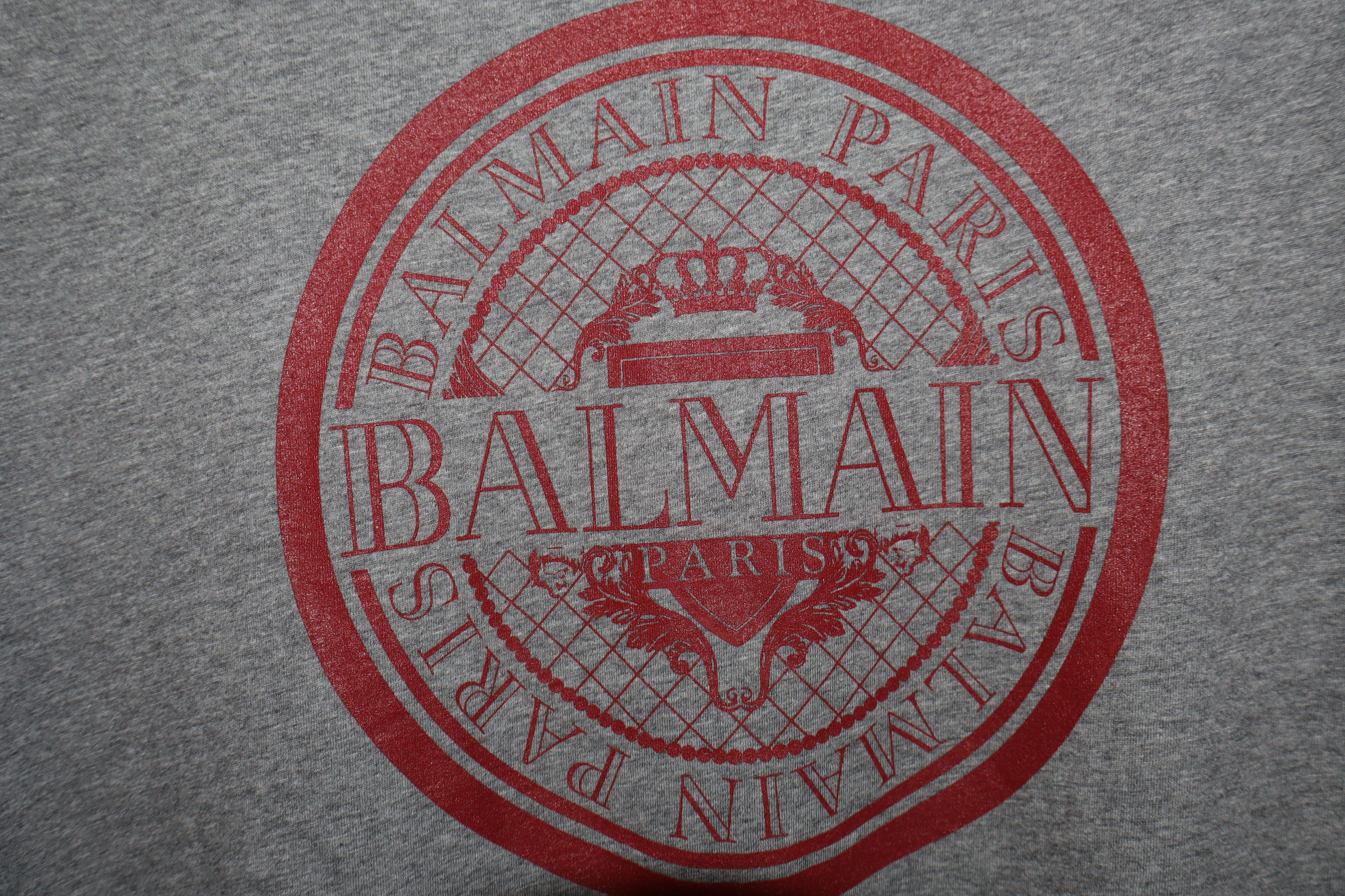 Balmain Silver logo print t-shirt Size US M / EU 48-50 / 2 - 5 Thumbnail