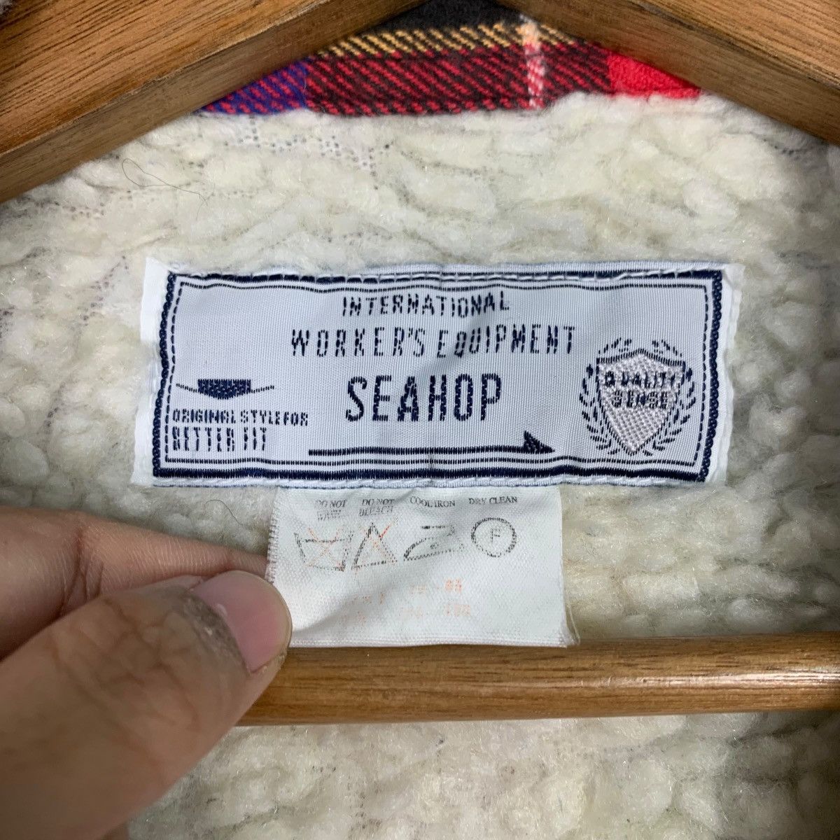 Flannel 90’s SEAHOP Fleece Lined Checked Flannel Jacket #2342-C105 Size US M / EU 48-50 / 2 - 15 Thumbnail