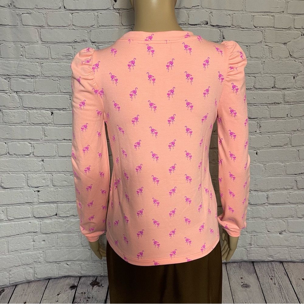 Lilly Pulitzer NWT New $108 Lilly Pulitzer Jansen Peach Flamingo Sweatshir Size XXS / US 00 / IT 34 - 5 Thumbnail