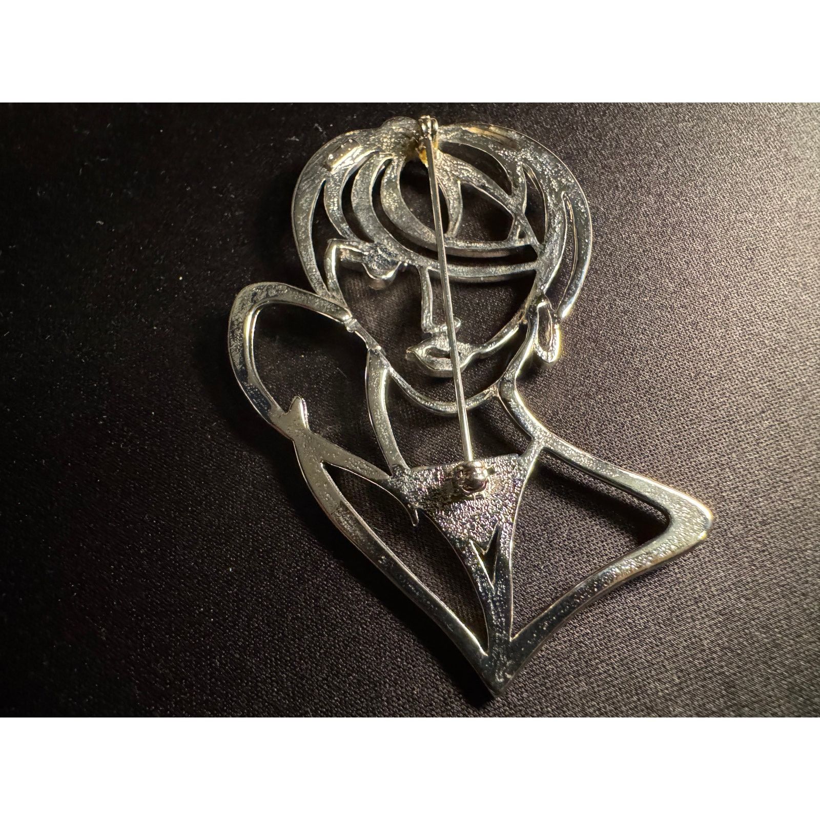 Other JJ Brooch of Large Woman w/ Crystal Eye Silver Tone Size ONE SIZE - 4 Thumbnail