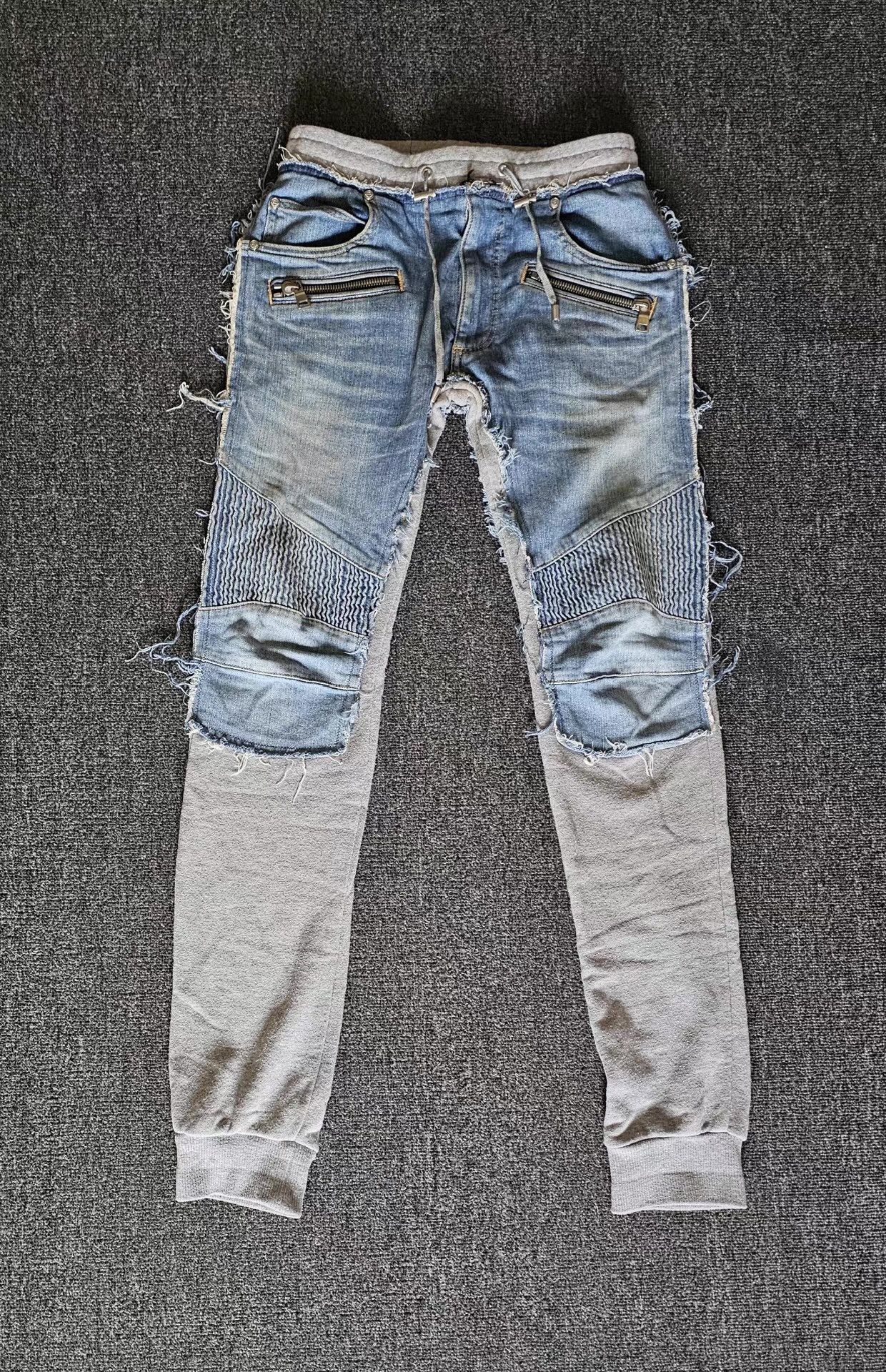 Balmain Balmain denim patchwork sweatpants, Size US 30 / EU 46 - 1 Thumbnail