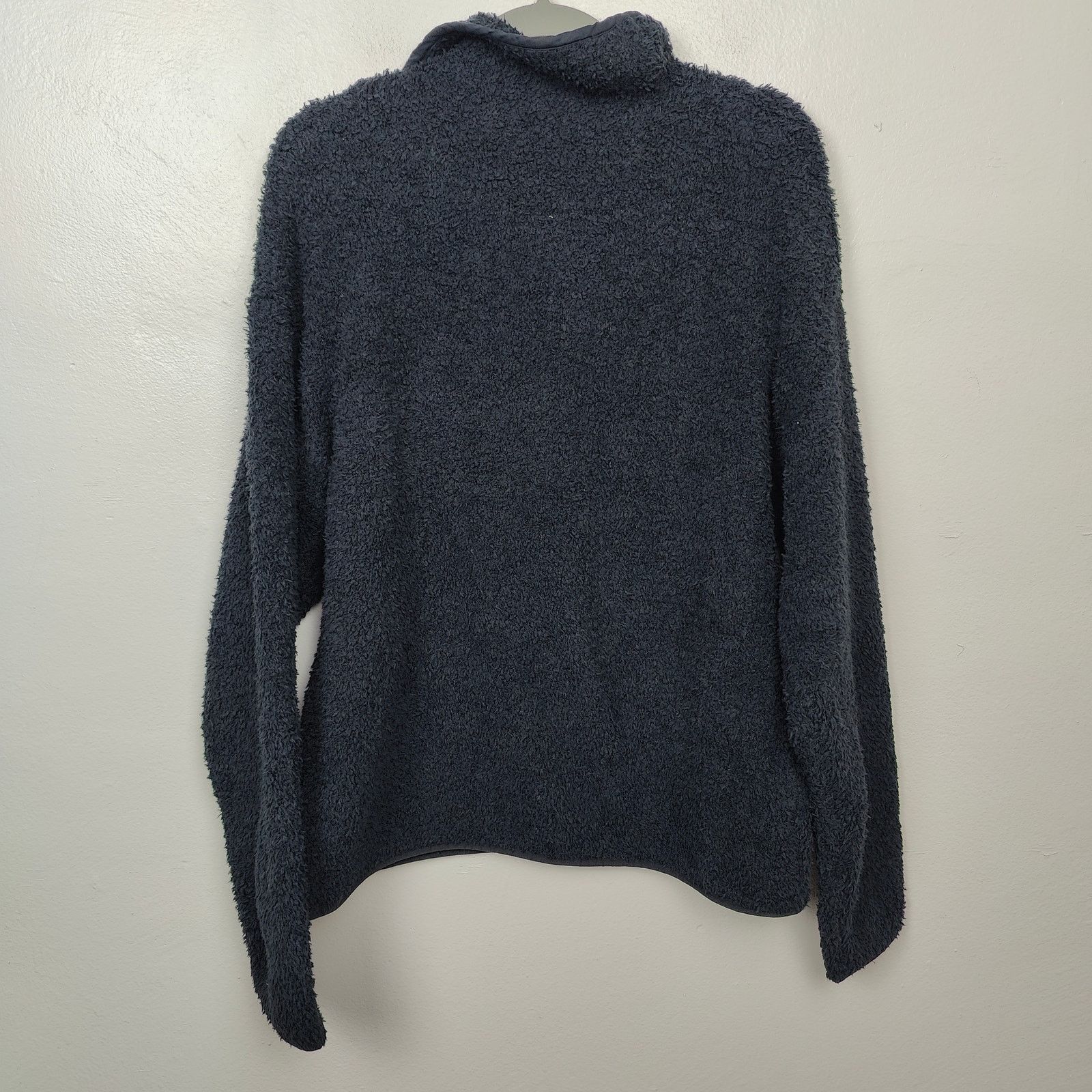 SKIMS Skims Cozy Knit Pullover L/XL Black Teddy 1/4 Snap Button Size XL / US 12-14 / IT 48-50 - 8 Thumbnail