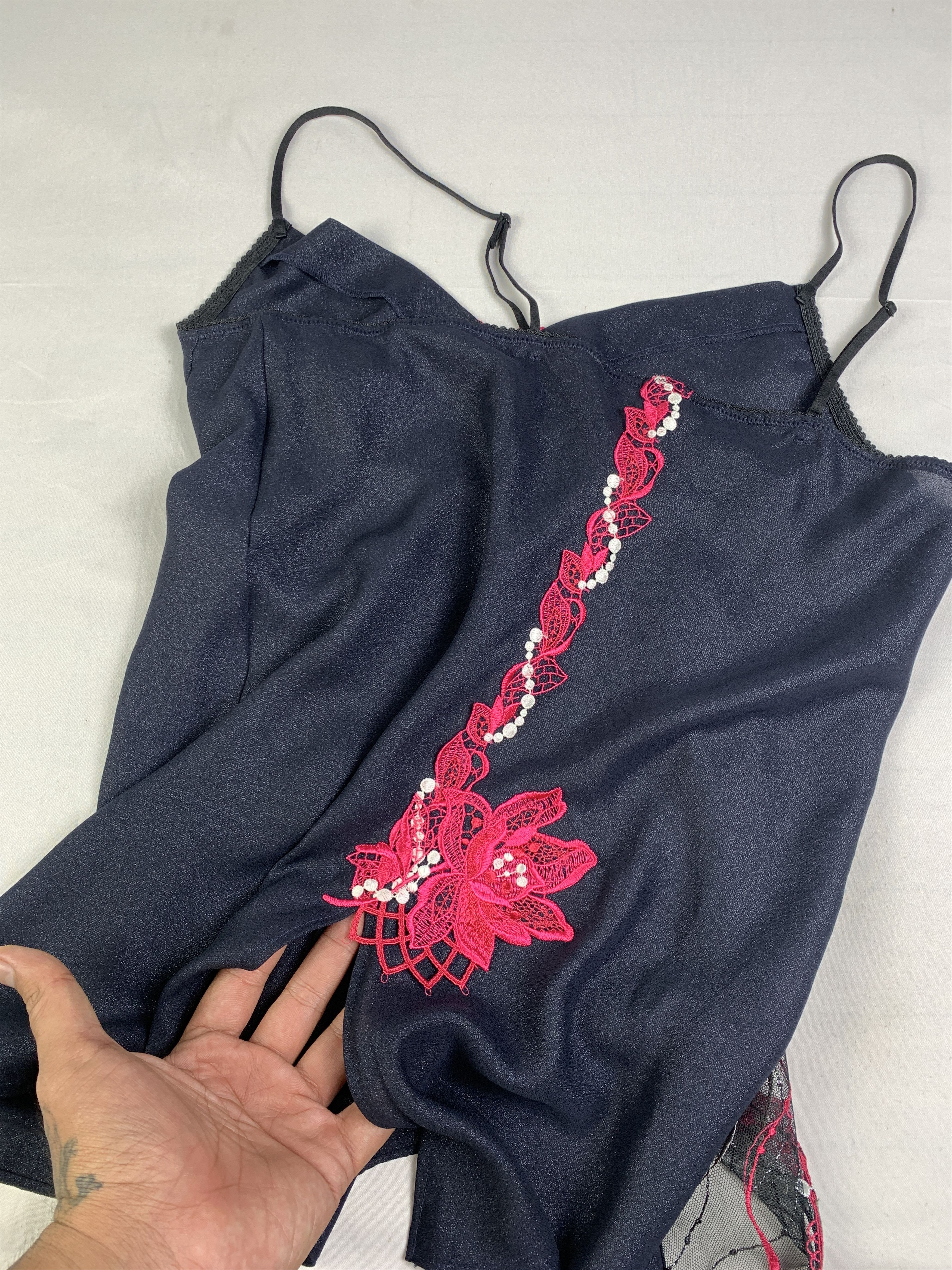 Japanese Brand Salute Flower Embroidered Asymmetrical Glittery Mesh Top (L) Size L / US 10 / IT 46 - 8 Thumbnail