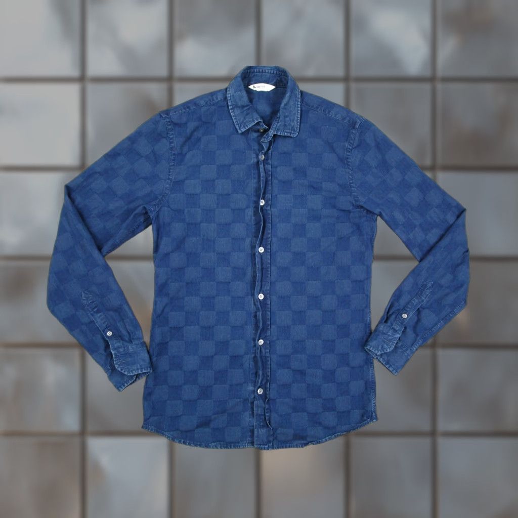 NN07 NN07 Navy Blue Checkered Button-Up Shirt Mens Small Long Sleeve Casual Preppy Size US S / EU 44-46 / 1 - 1 Thumbnail
