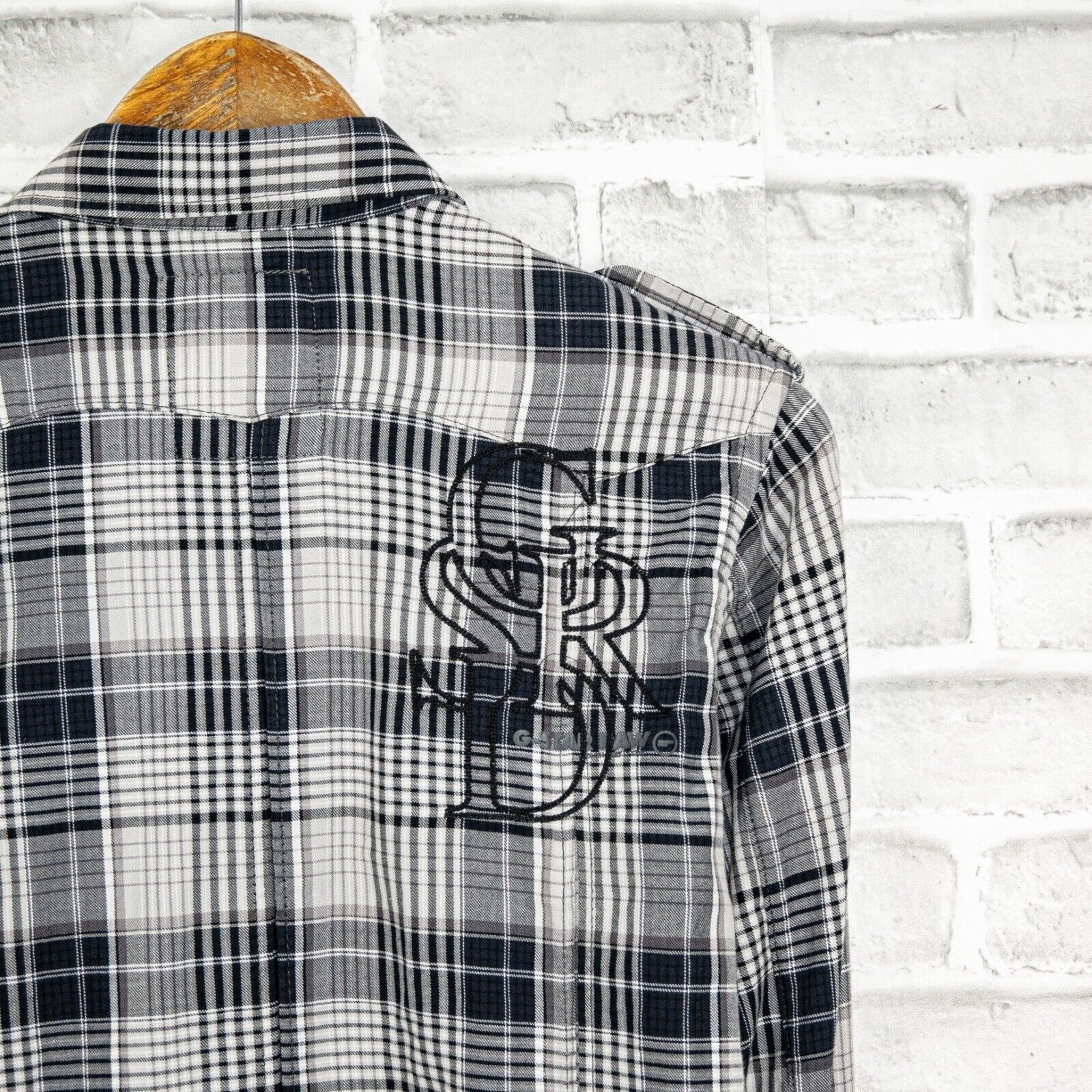 G-Star G Star RAW Men's Zip & Snap Button up Shirt Gray Plaid Small Size US S / EU 44-46 / 1 - 7 Thumbnail