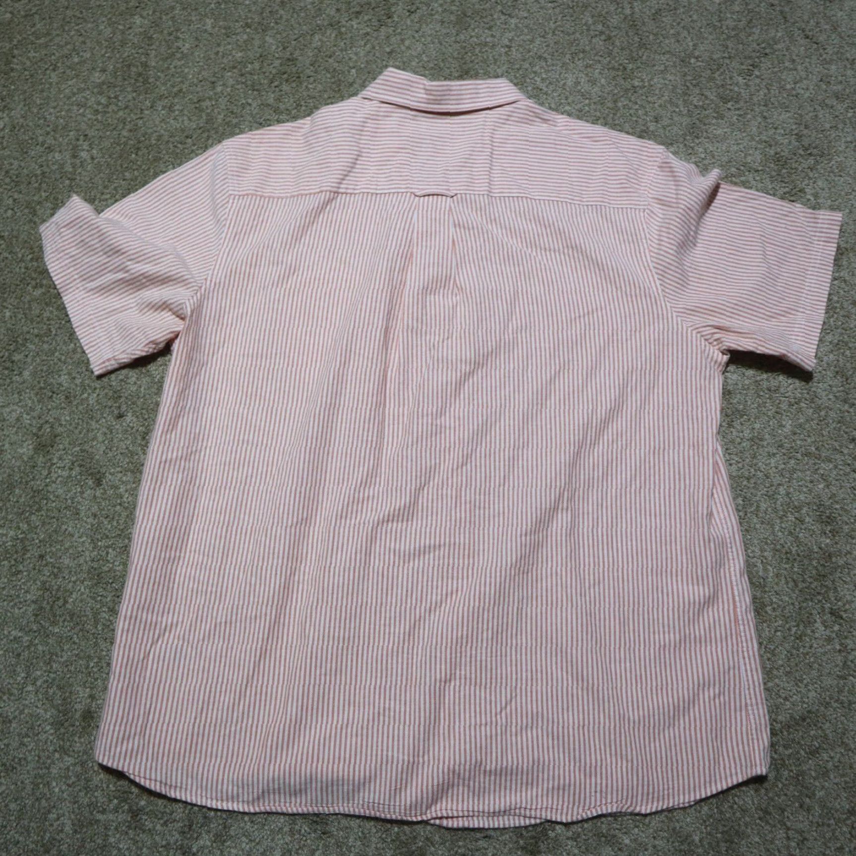 Vintage Saddlebred Shirt Orange Stripes Button Up Short Sleeve Men's XL Extra Large Size US XL / EU 56 / 4 - 7 Thumbnail