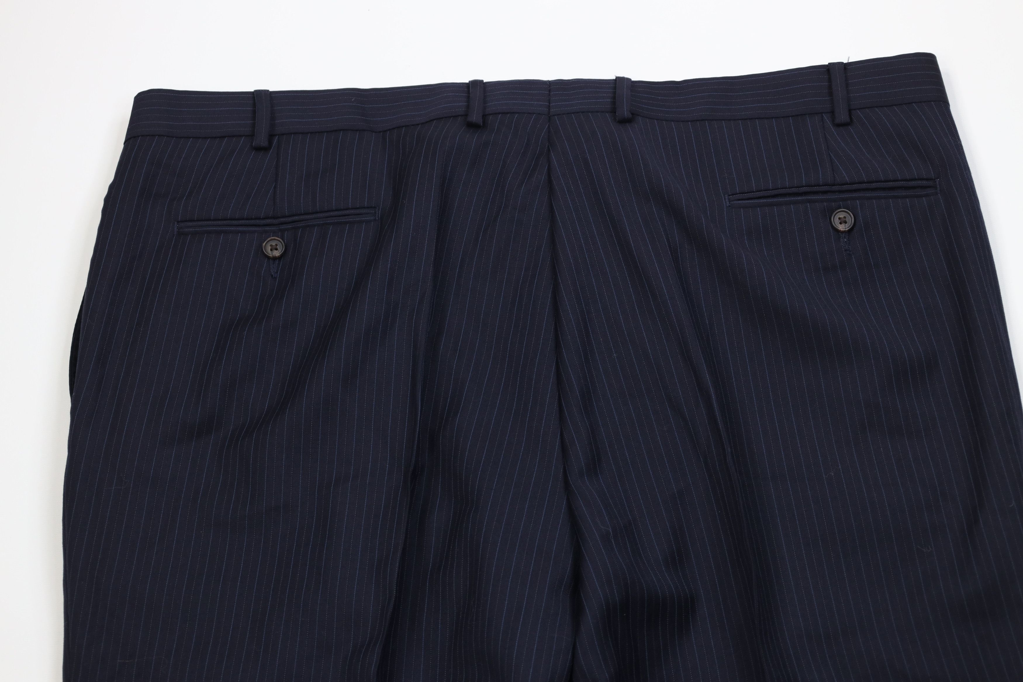 Vintage Vintage 90s Streetwear Pinstriped Wide Leg Chino Pants Blue Size US 42 / EU 58 - 11 Thumbnail