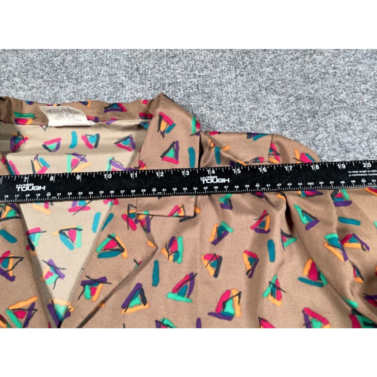 Vintage VINTAGE Donnkenny Shirt Geometric Pattern Camp Collar Women's 14 Brown USA Made Size XL / US 12-14 / IT 48-50 - 5 Thumbnail