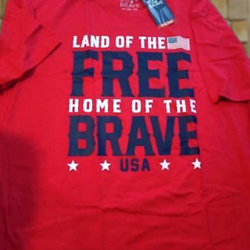 Vintage VINTAGE New Mens Home Of The Brave Red T-shirt Land Of The Free XXL Size US XXL / EU 58 / 5 - 1 Preview
