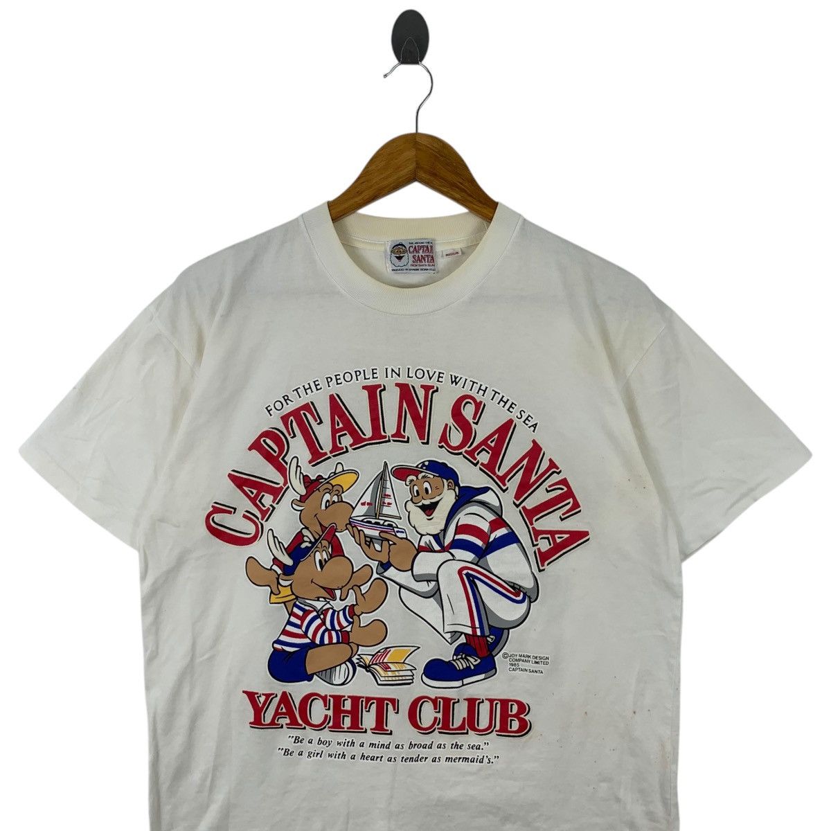 Vintage Vintage 1985 CAPTAIN SANTA YACHT CLUB Cartoon Tee Shirt Top Size US M / EU 48-50 / 2 - 2 Thumbnail