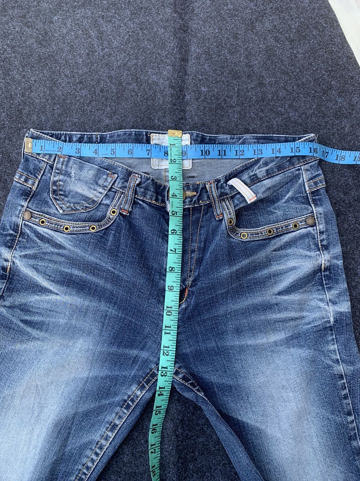 Beauty Beast Lolita Jeans Union Jack Embroidery Flared Denim Size US 32 / EU 48 - 3 Thumbnail