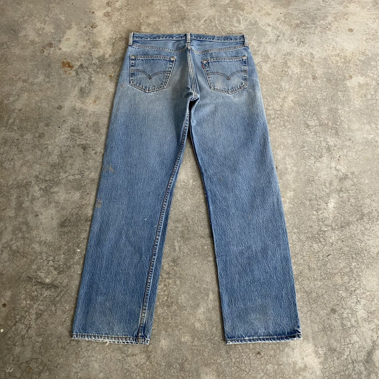 Levi's Vintage 1996 Levis 501 Faded Stonewashed Blue Denim Jeans Size US 35 - 11 Thumbnail