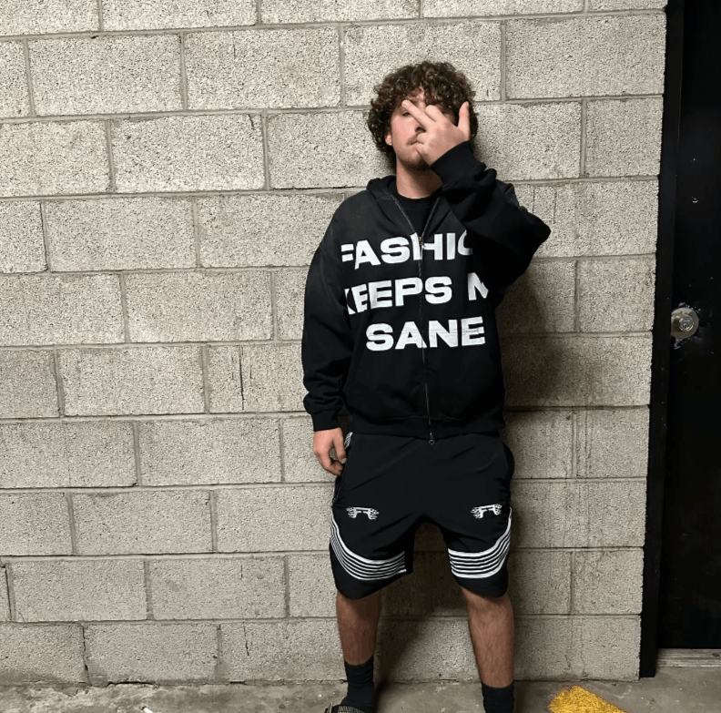 Street vintage monogram print hoodie