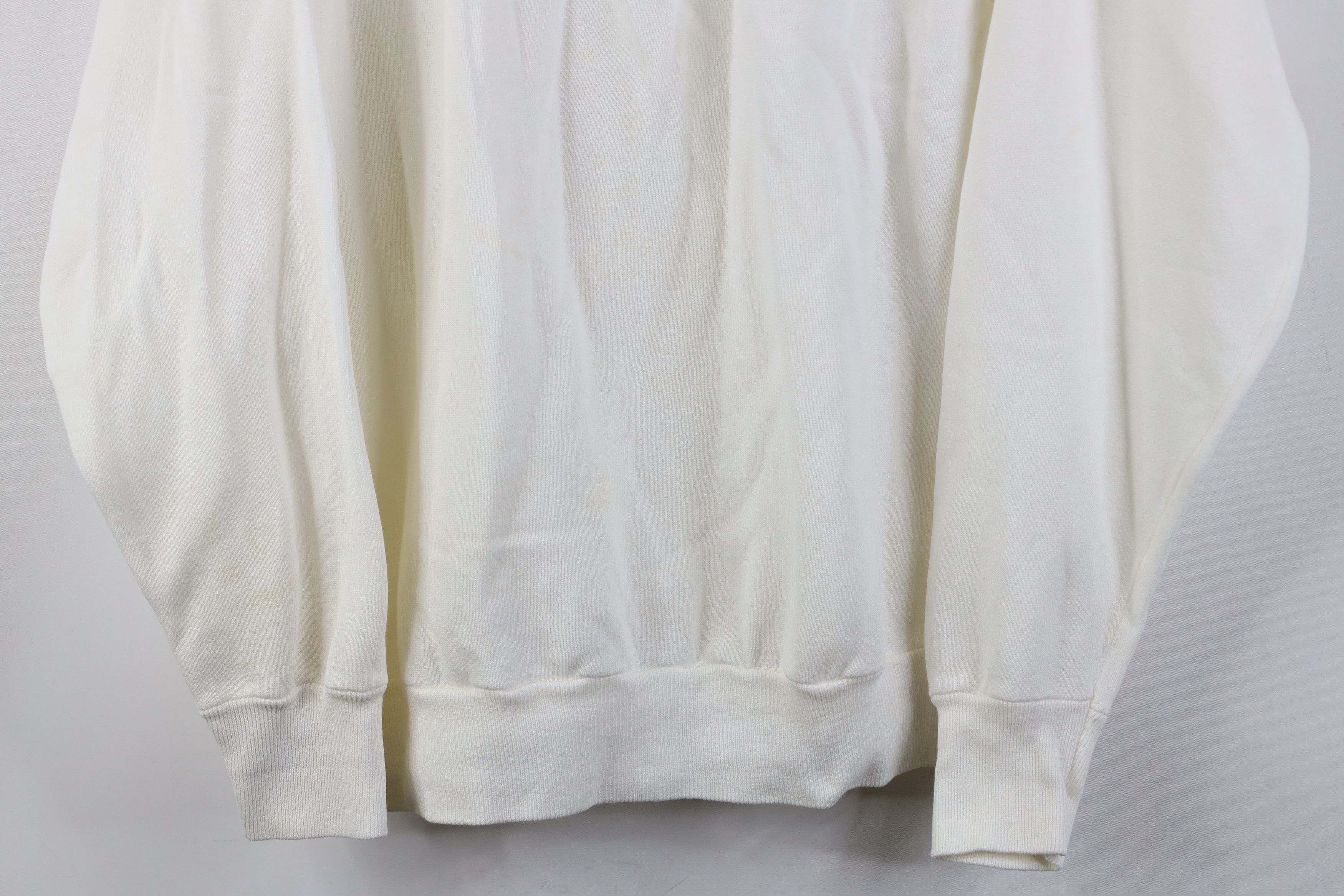 Vintage Vintage 90s Streetwear Blank Crewneck Sweatshirt White Size L / US 10 / IT 46 - 3 Thumbnail