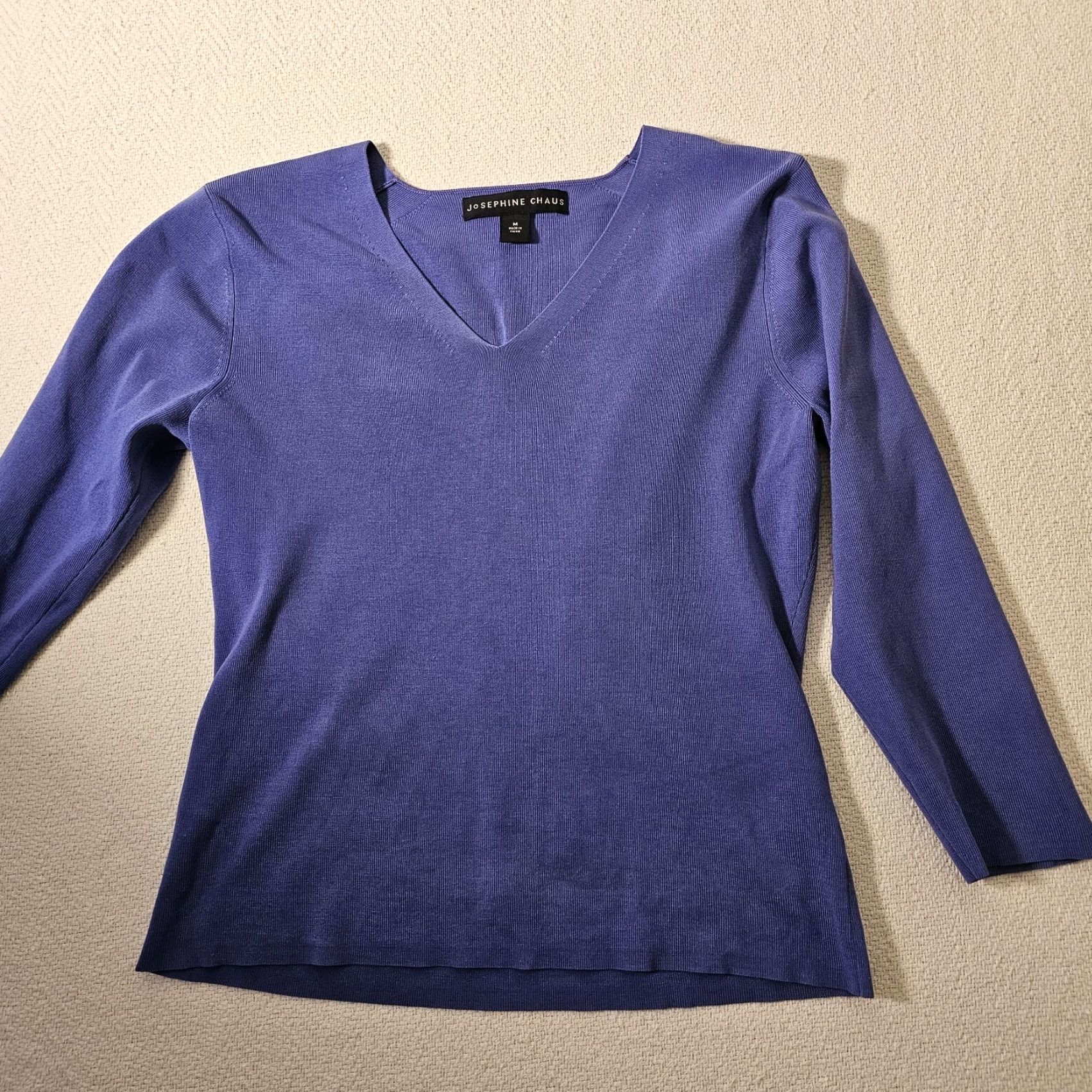 Vintage VINTAGE Josephine Chaus Silk Blend Blouse Women M V-Neck 3/4 Sleeve Purple Casual Size M / US 6-8 / IT 42-44 - 5 Thumbnail