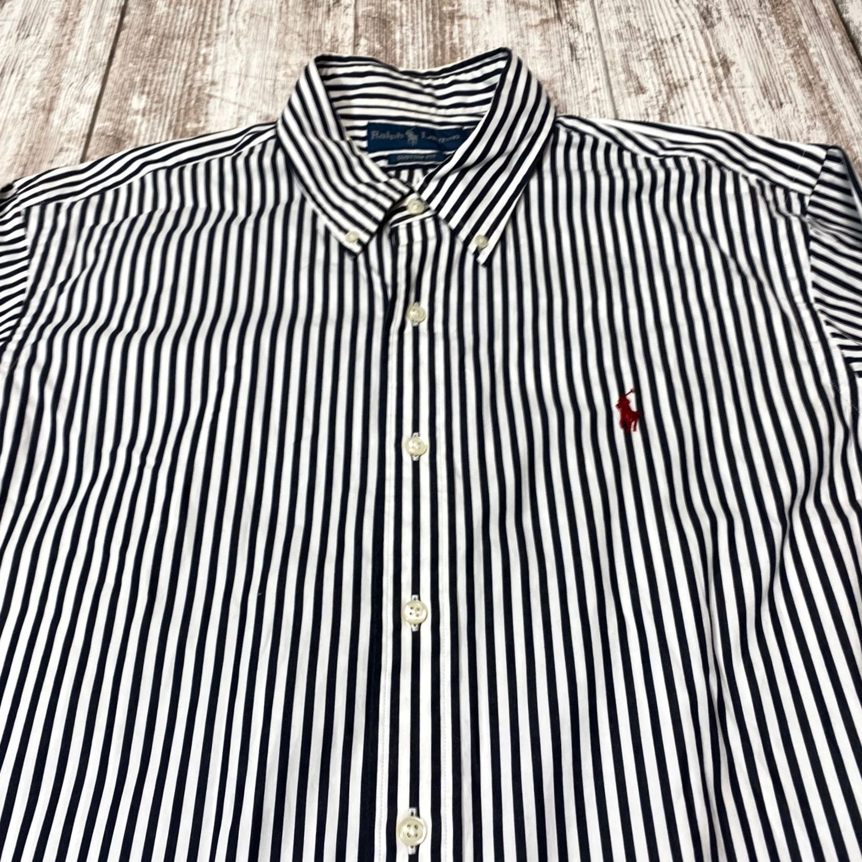 Ralph Lauren Ralph Lauren Shirt Mens XL Long Sleeve Button-Up Black Striped 100% Cotton 7488 Size US XL / EU 56 / 4 - 5 Thumbnail