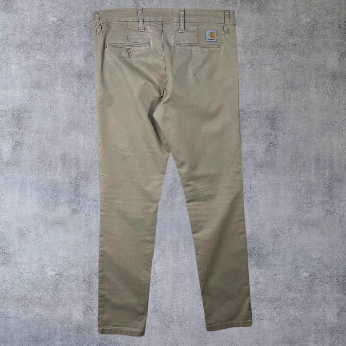 Carhartt Carhartt Sid Pant Beige Trousers Slim Skater Low Waist Chino 31 x 34 Mens 33" Waist Inside Leg 33" Rise 12.5" Logo Accents Vintage DC2 Size US 31 - 3 Thumbnail