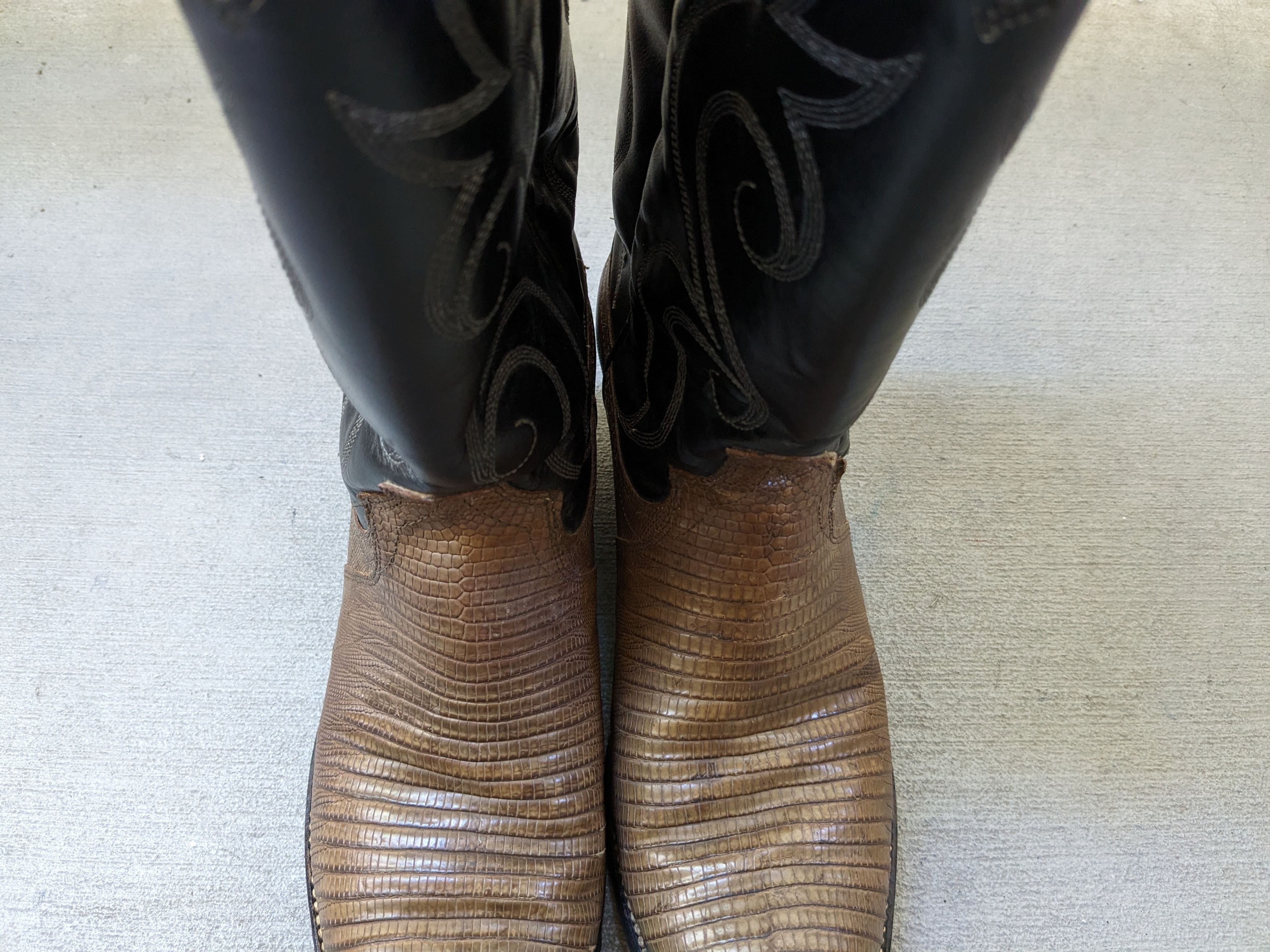 Dan Post Dan Post Cowboy Boots 9 D Olive Green Black Lizard USA Size US 9 / EU 42 - 6 Thumbnail